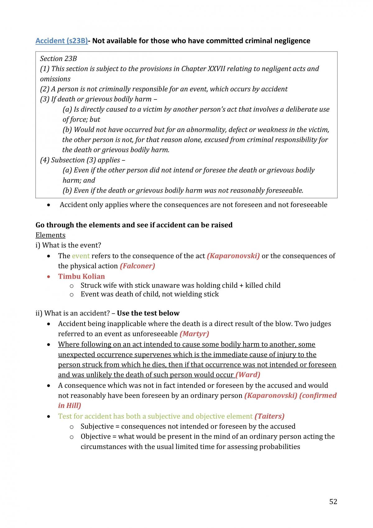 HD Student Full Criminal Law Exam Notes  - Page 52