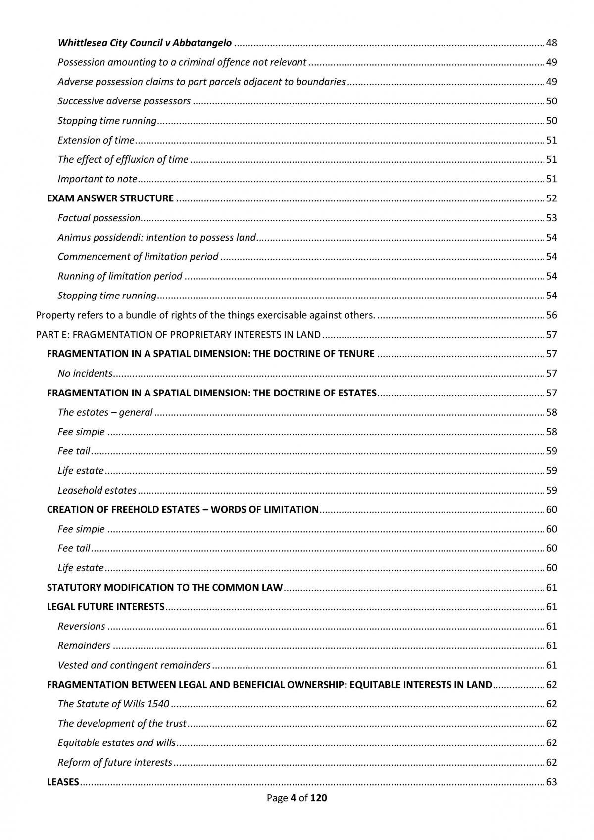 Complete Final Exam Notes Property Law - Page 5