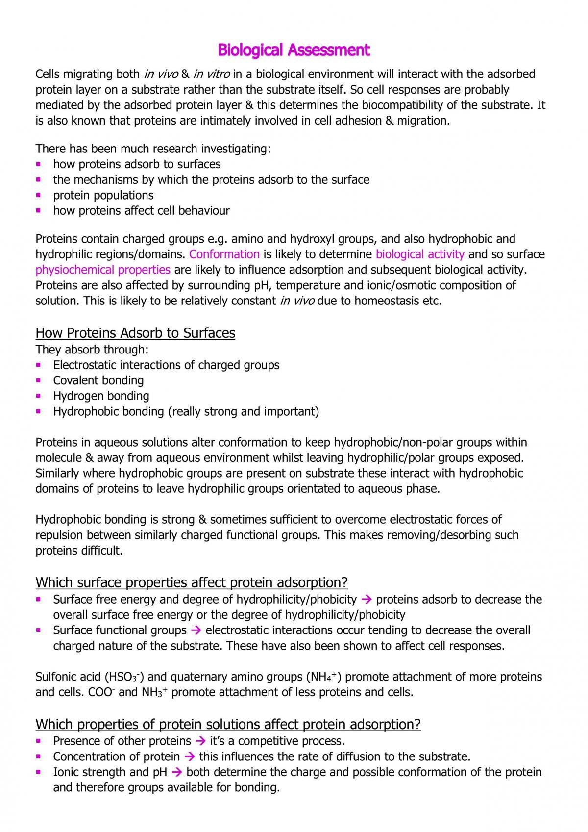 Laboratory Assessment of Biomaterials Module Notes - Page 23