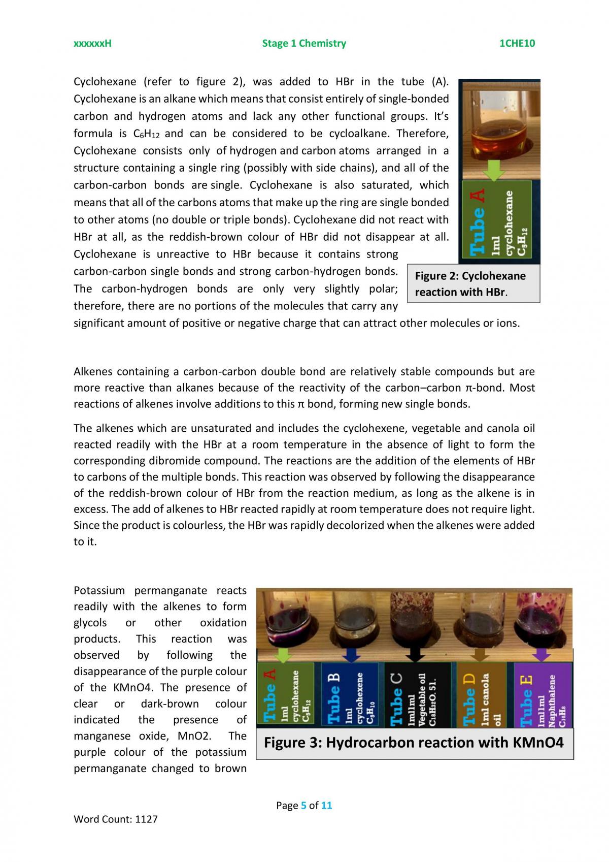 Reactions of Hydrocarbons Practical Assessment Task - Page 5