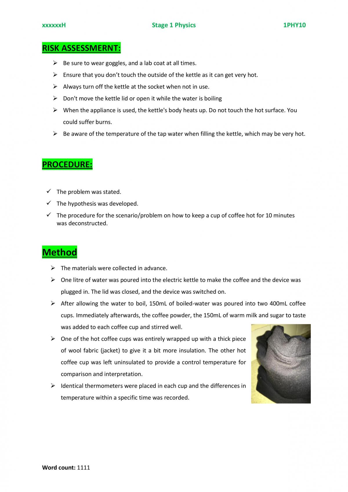 Stage 1 Physics Thermodynamics Hot Coffee- How Should I Keep it Hot? - Page 5