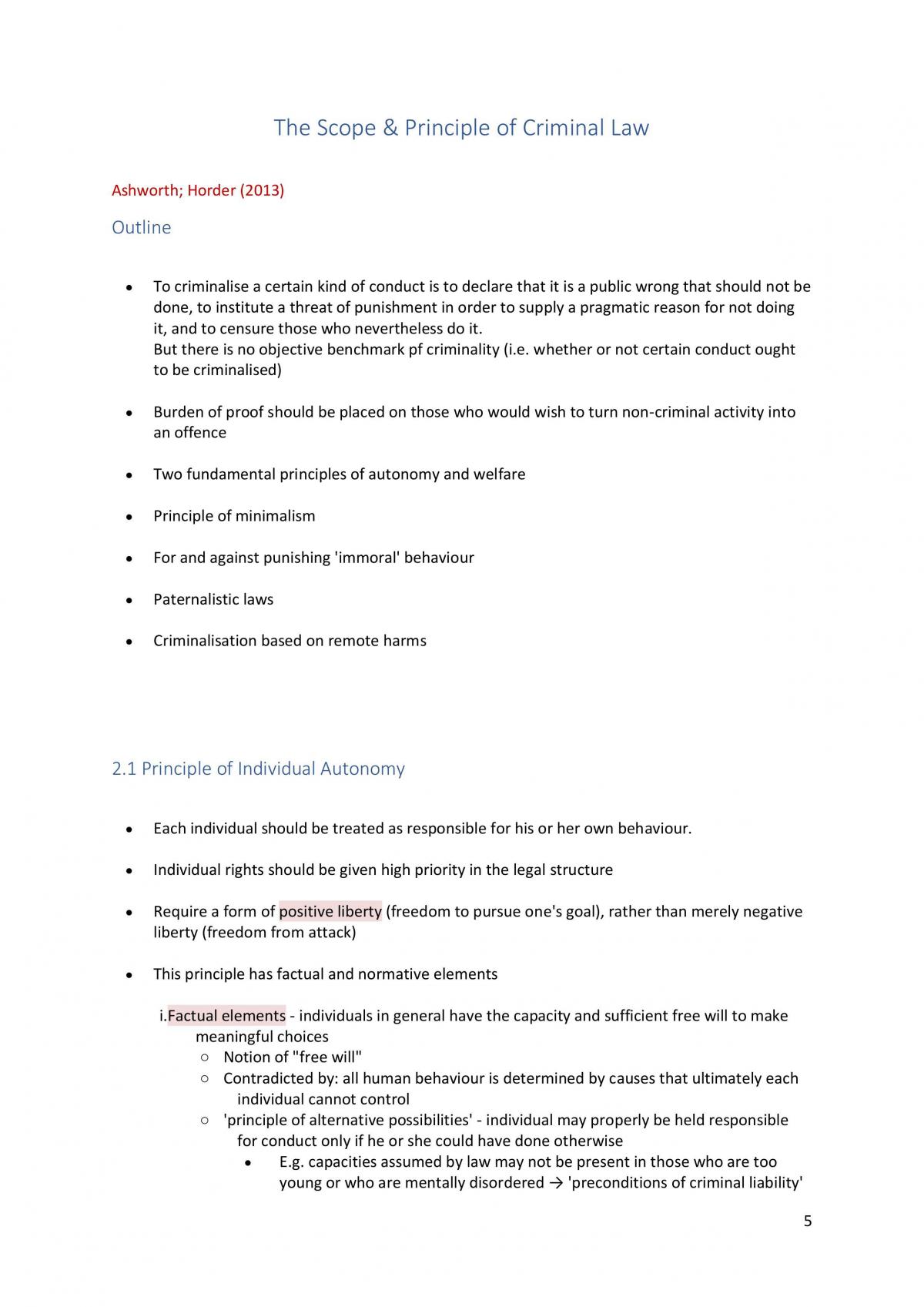 Final Notes LAWS1016 Criminal Law  I - Page 5