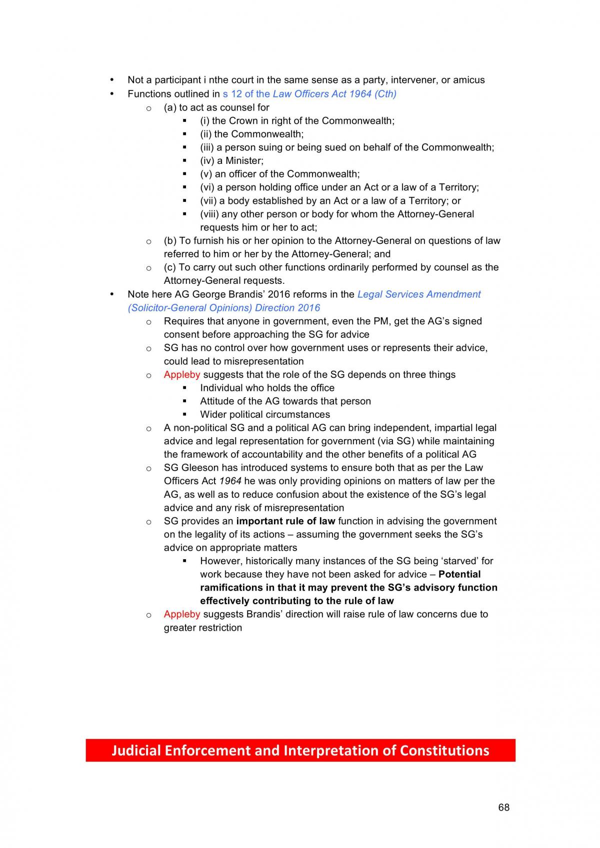 Principles of Public Law Exam Notes - Page 68