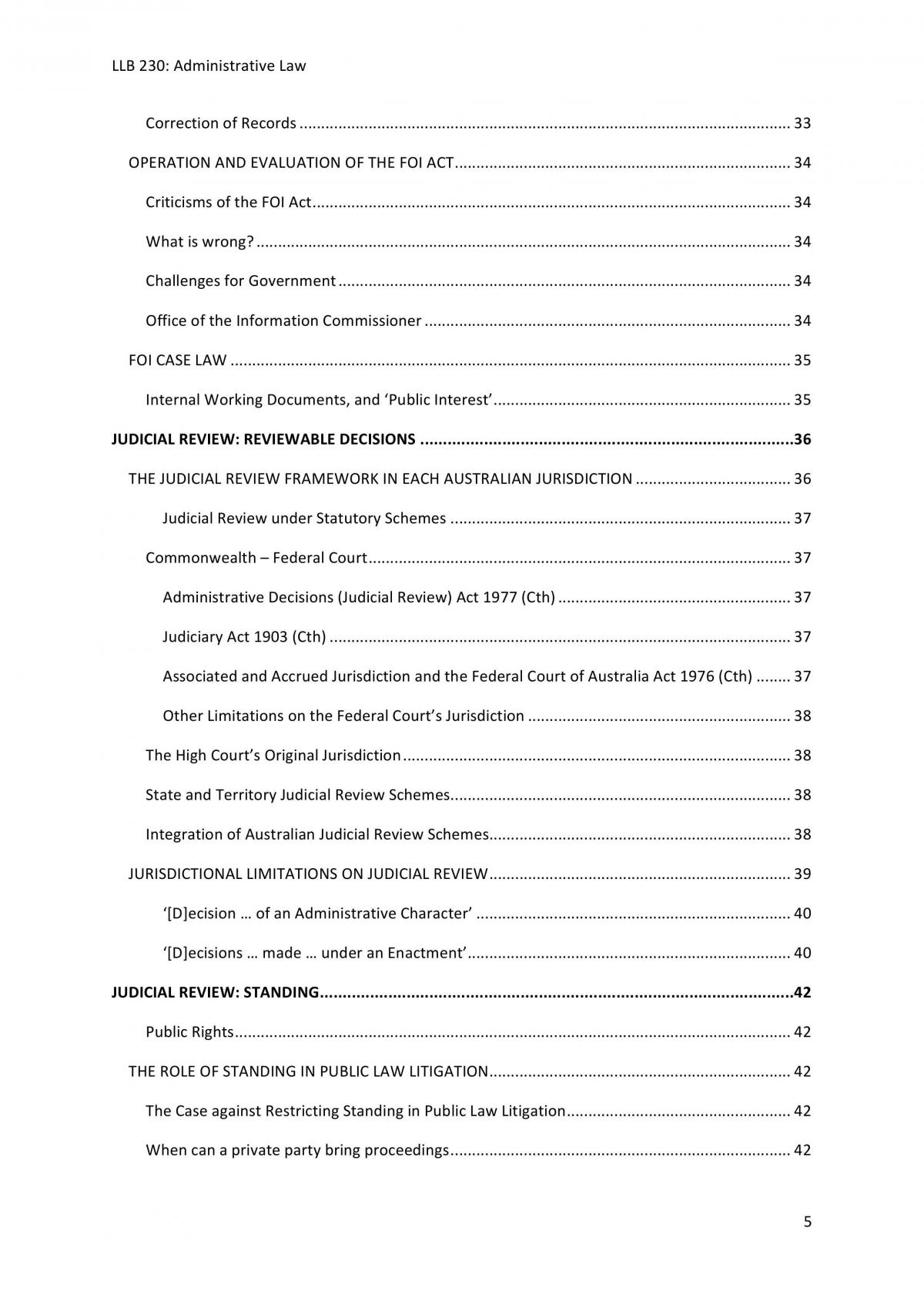 LLB230 Admin Law Exam Notes - Page 5