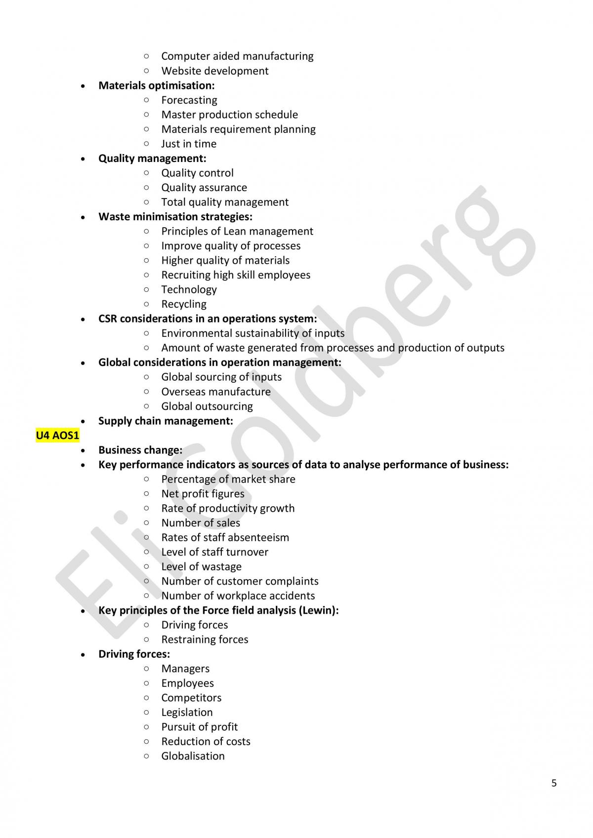 Business Management 3/4 Study Notes - Page 5