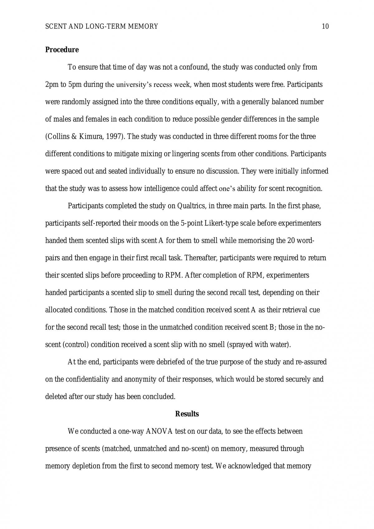 Making sense of scents: Effectiveness of matched scents in enhancing memory recall with retroactive interference - Page 10