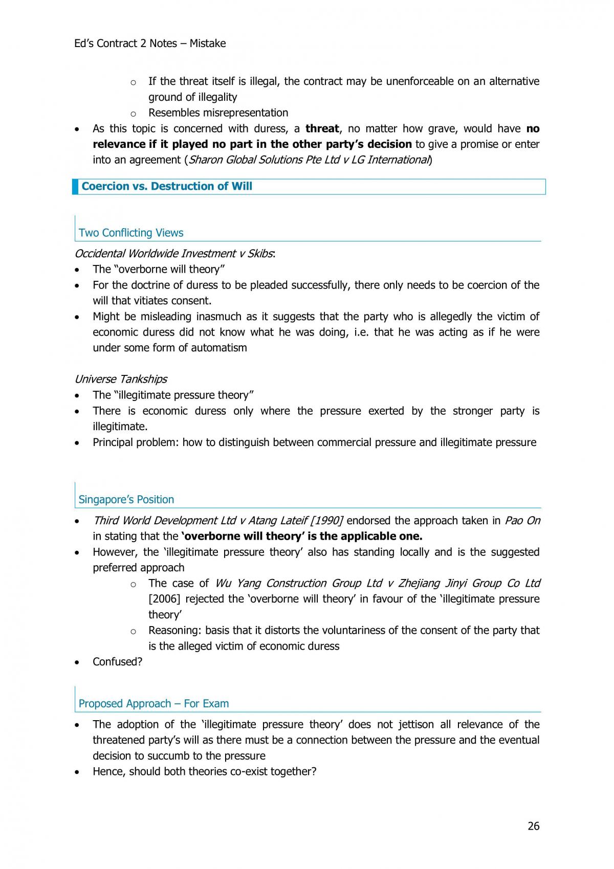 Contract Law 2 Study Notes - Page 26