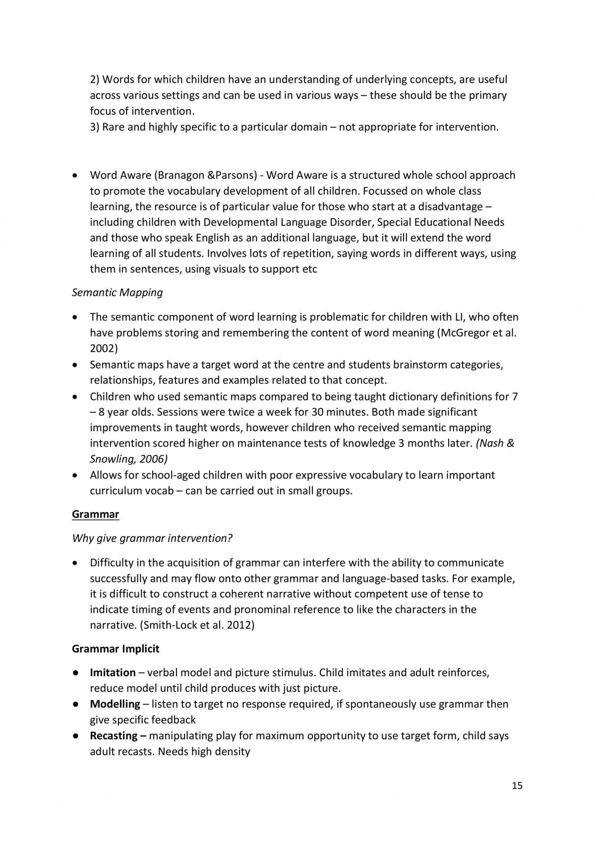 Language Disorder Revision Notes - Page 15