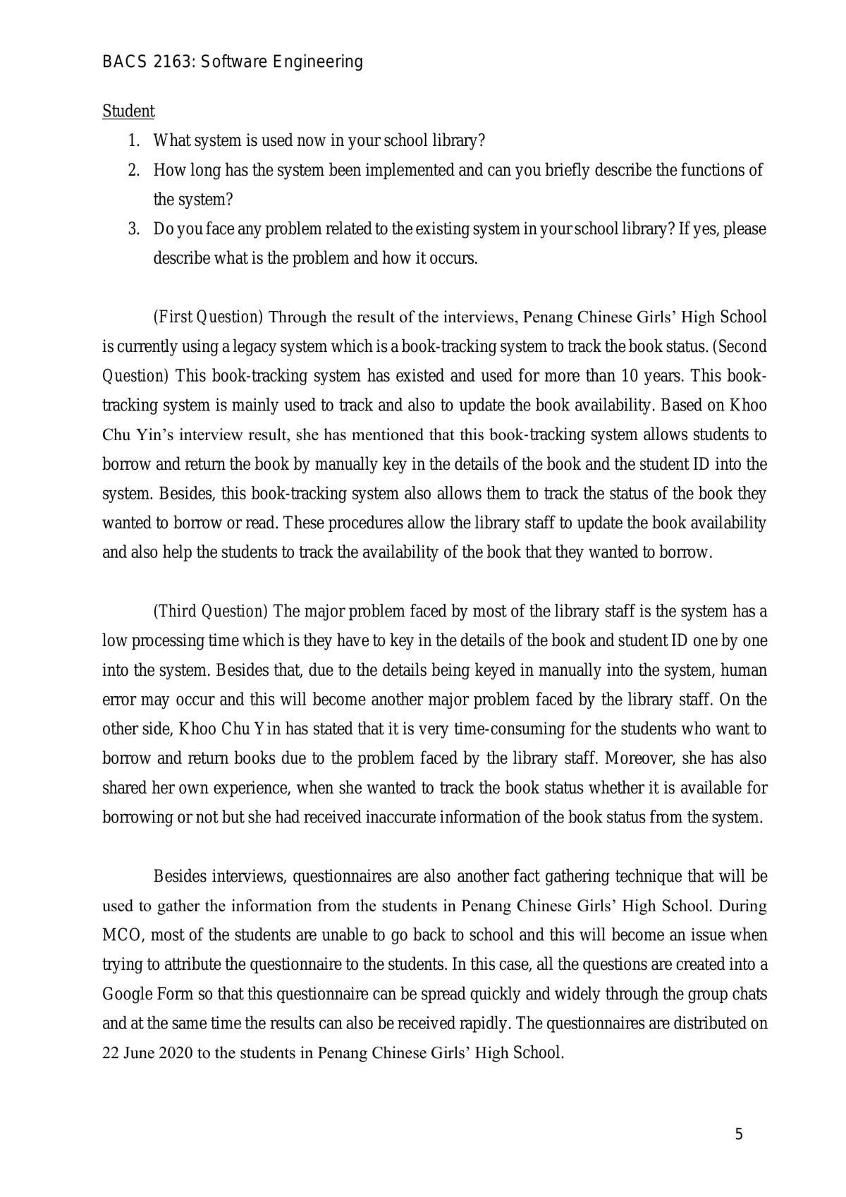 BACS2163 Software Engineering Assignment - Page 0