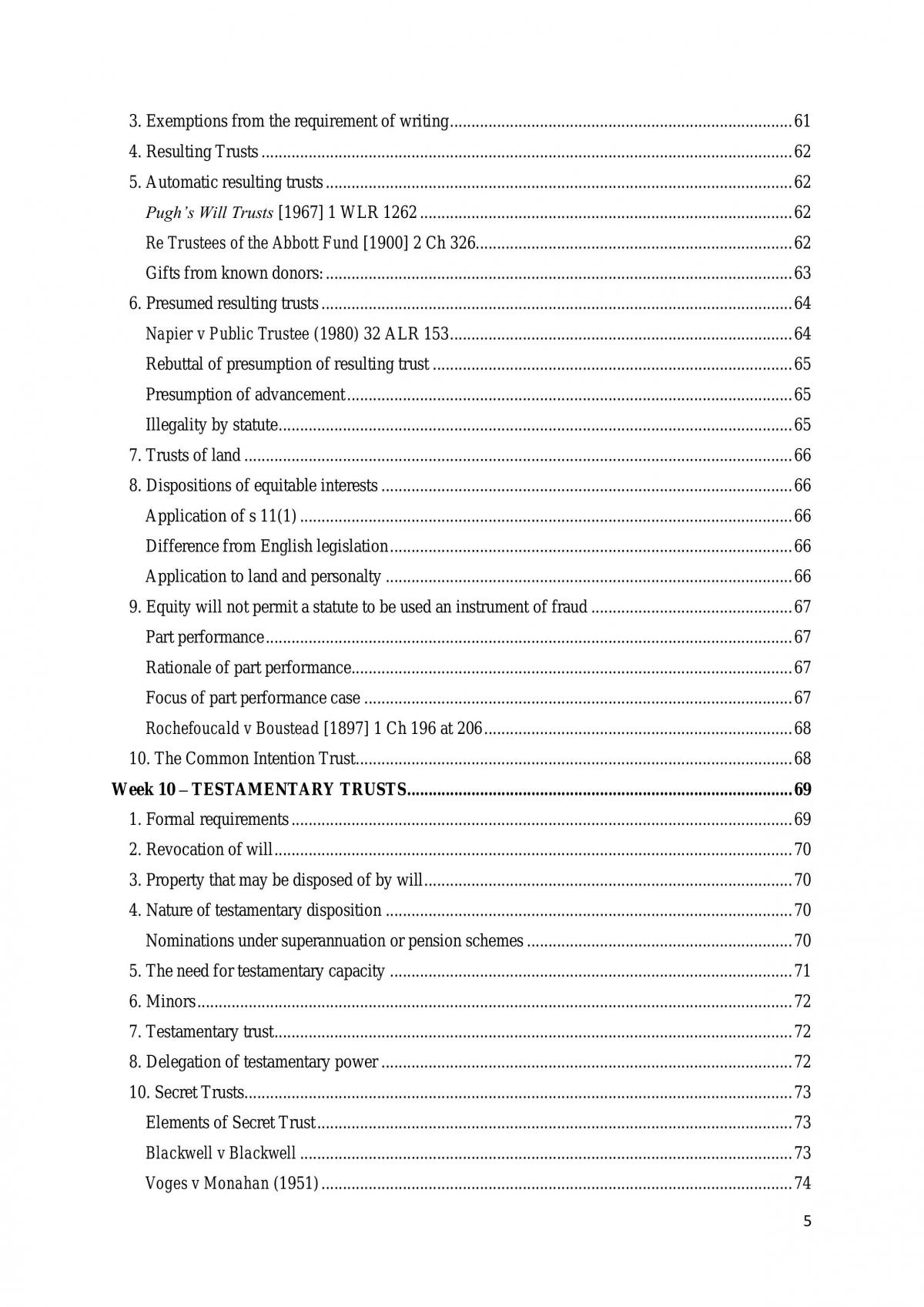 LAWS3113 Law of Trusts A Study Notes - Page 5