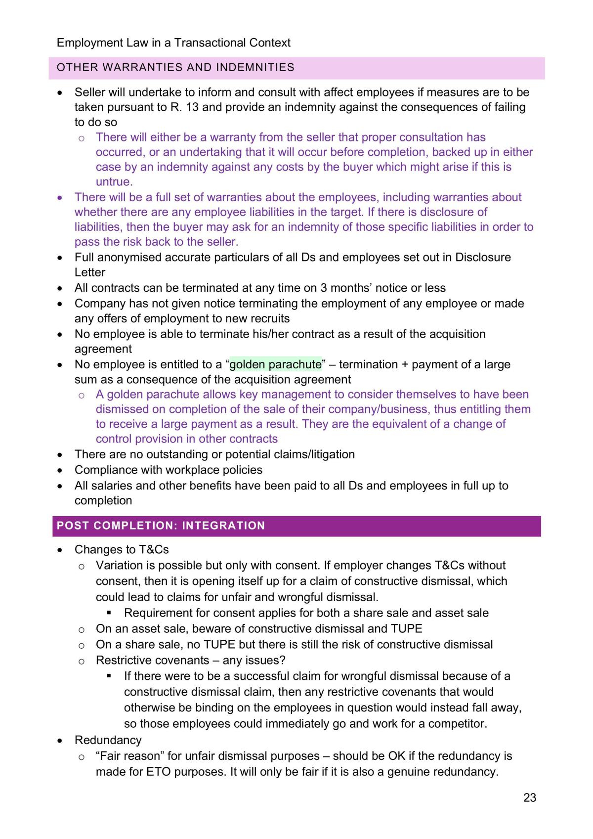 Complete Pensions & Employment Law Notes - Page 23