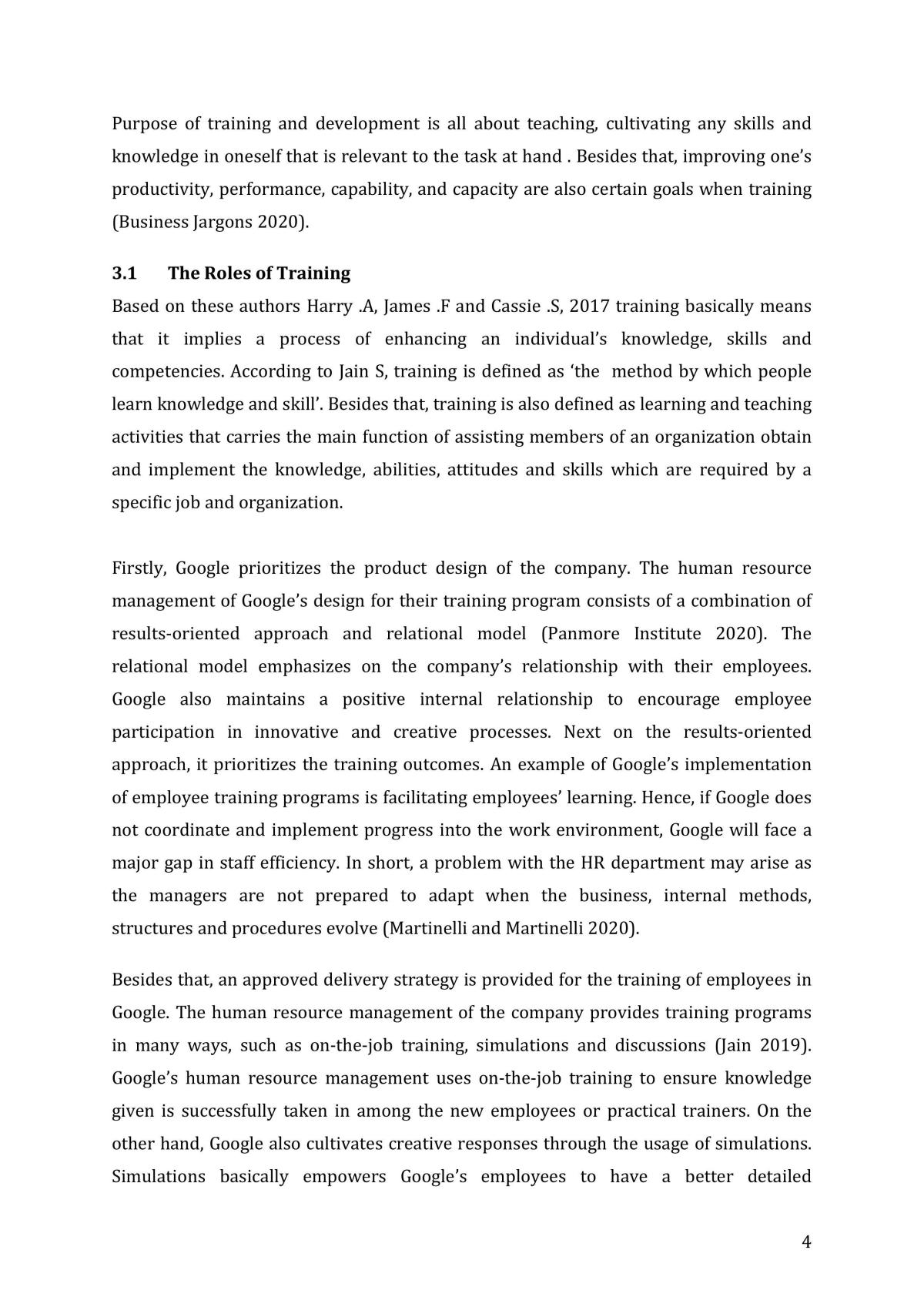 HRM Training and Development - Google INC - Page 0