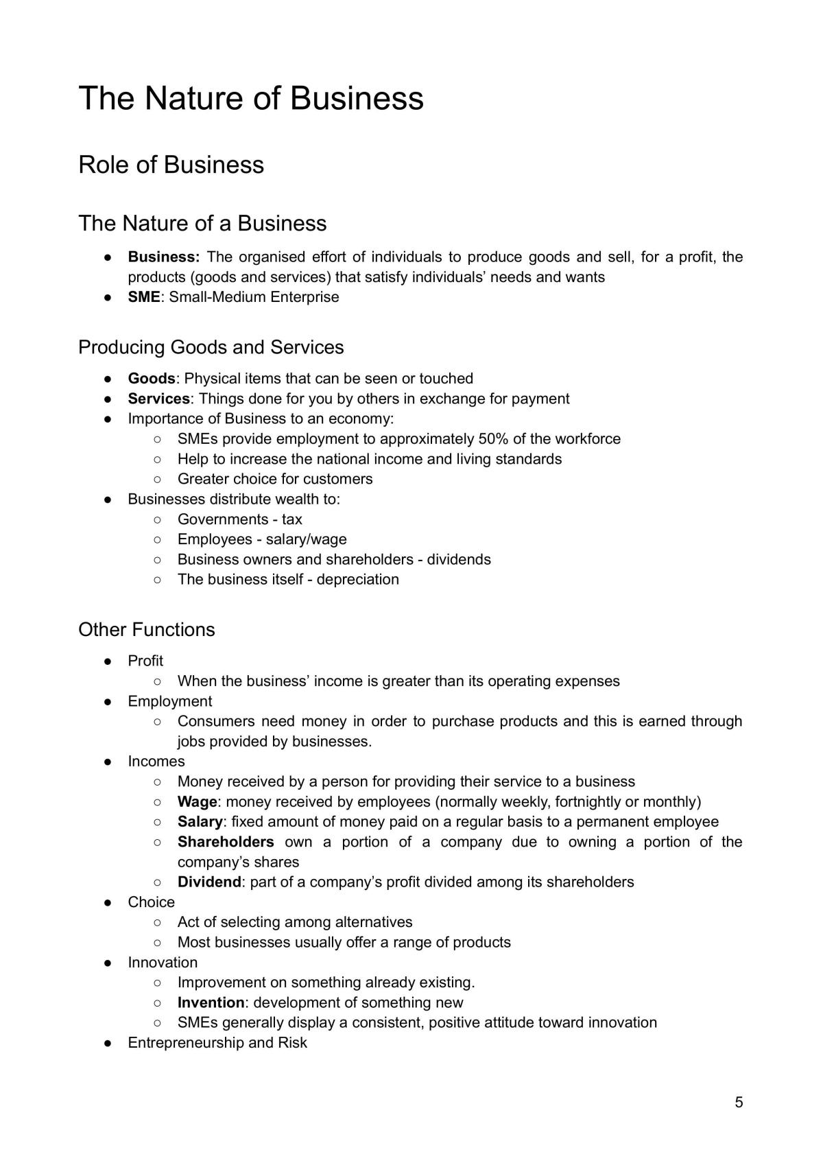 Complete Prelim Business Studies Summary  - Page 5