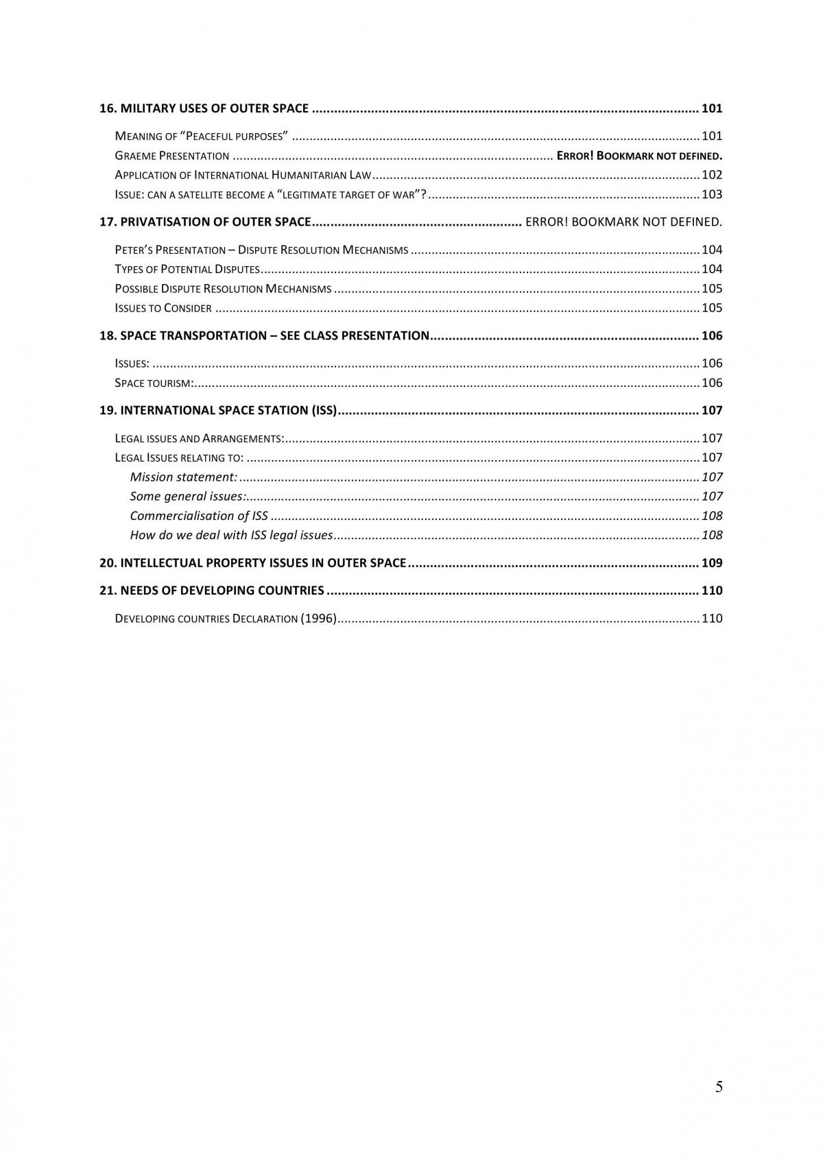 LAWS3190 Issue of Space Law Final Notes - Page 5