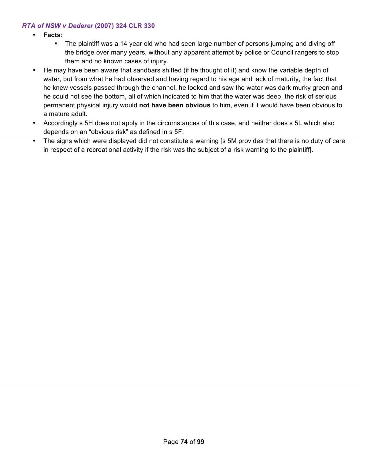 Comprehensive Torts Exam Notes 2015 - Page 74