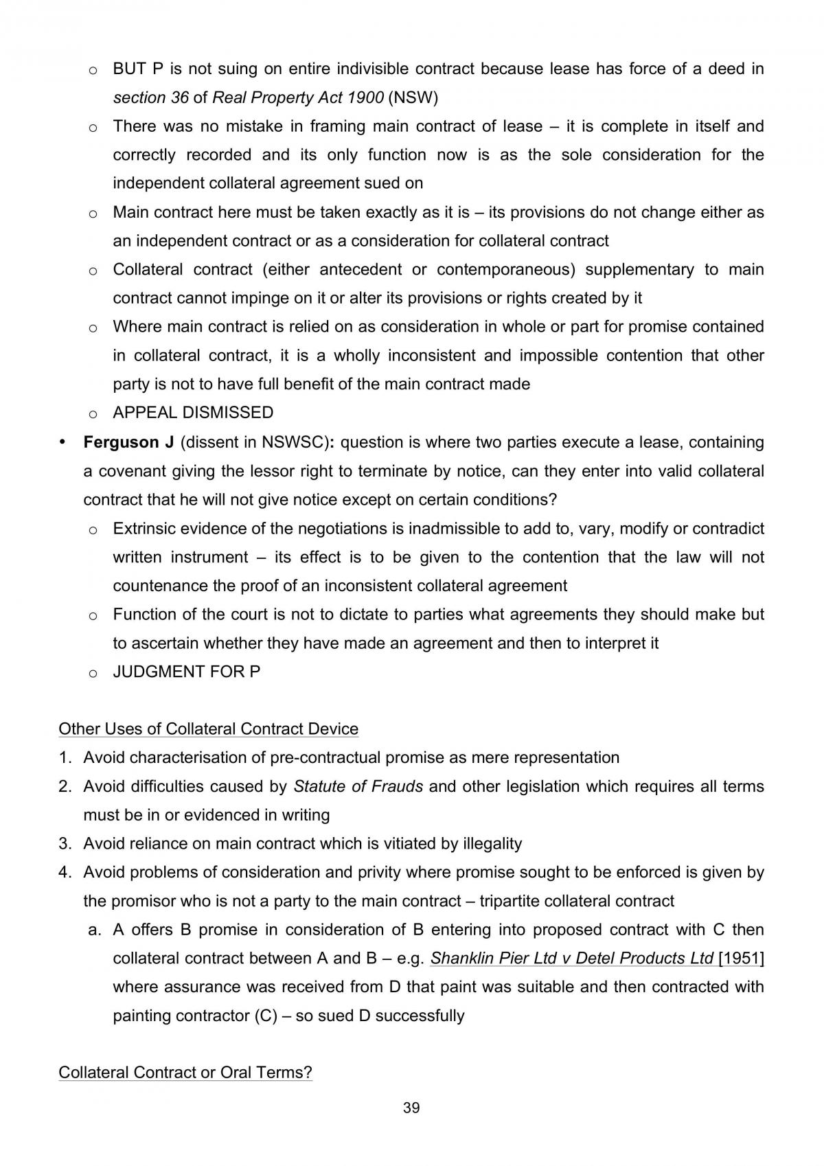 Interpretations of Contract - Exam Notes - Page 42