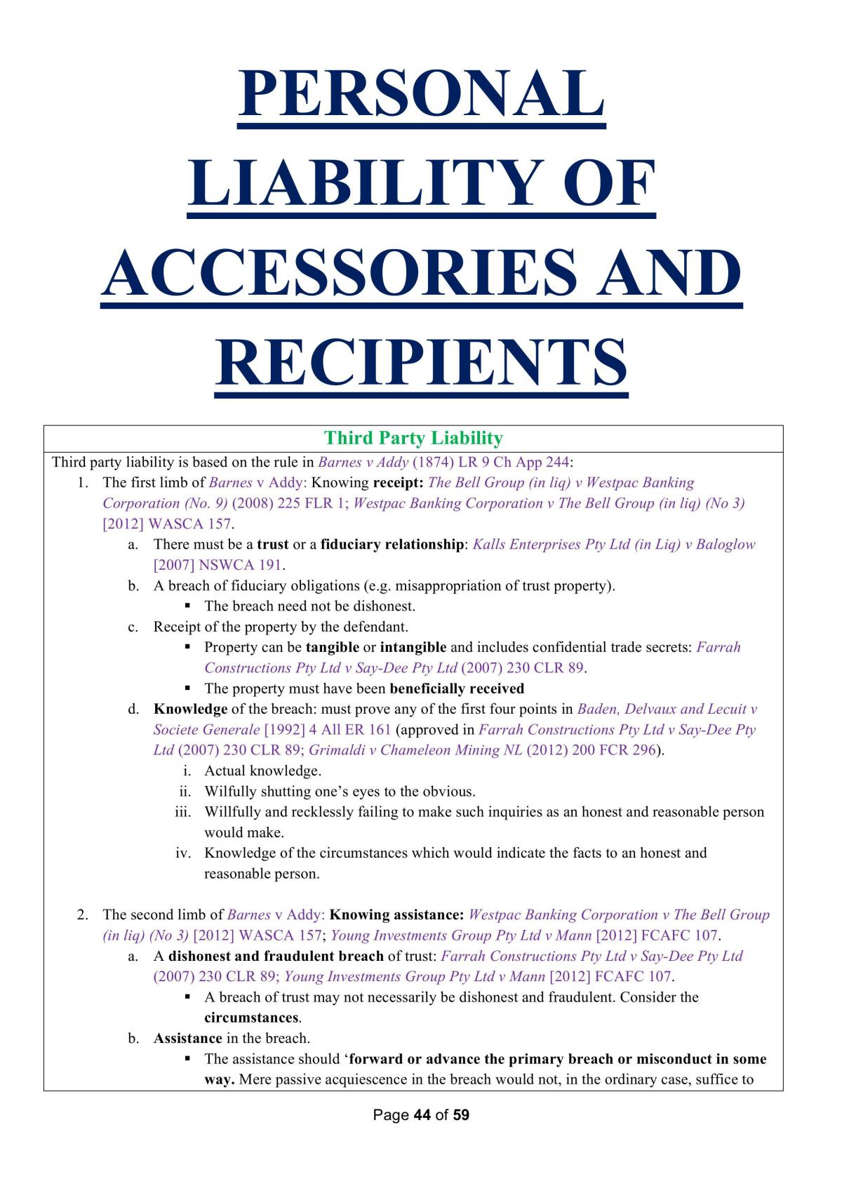 LAWS2385 Notes - Page 44