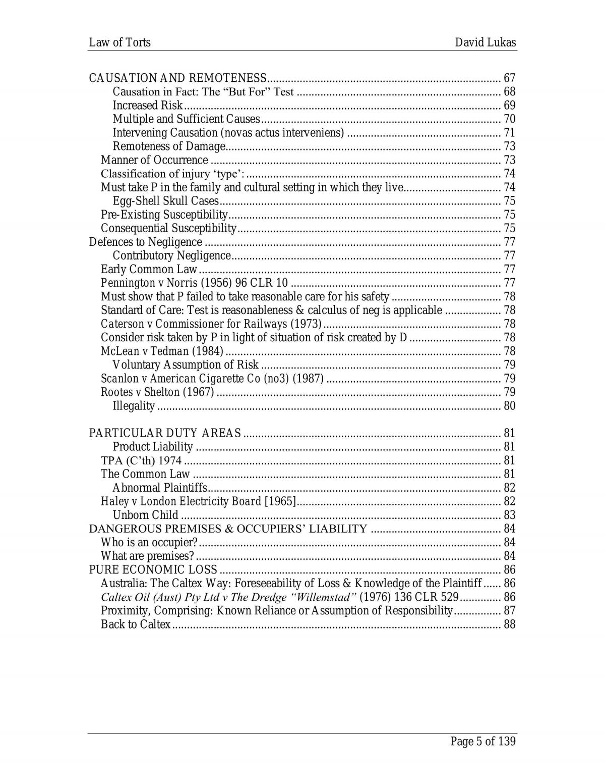 Notes for Torts Exam - Page 5