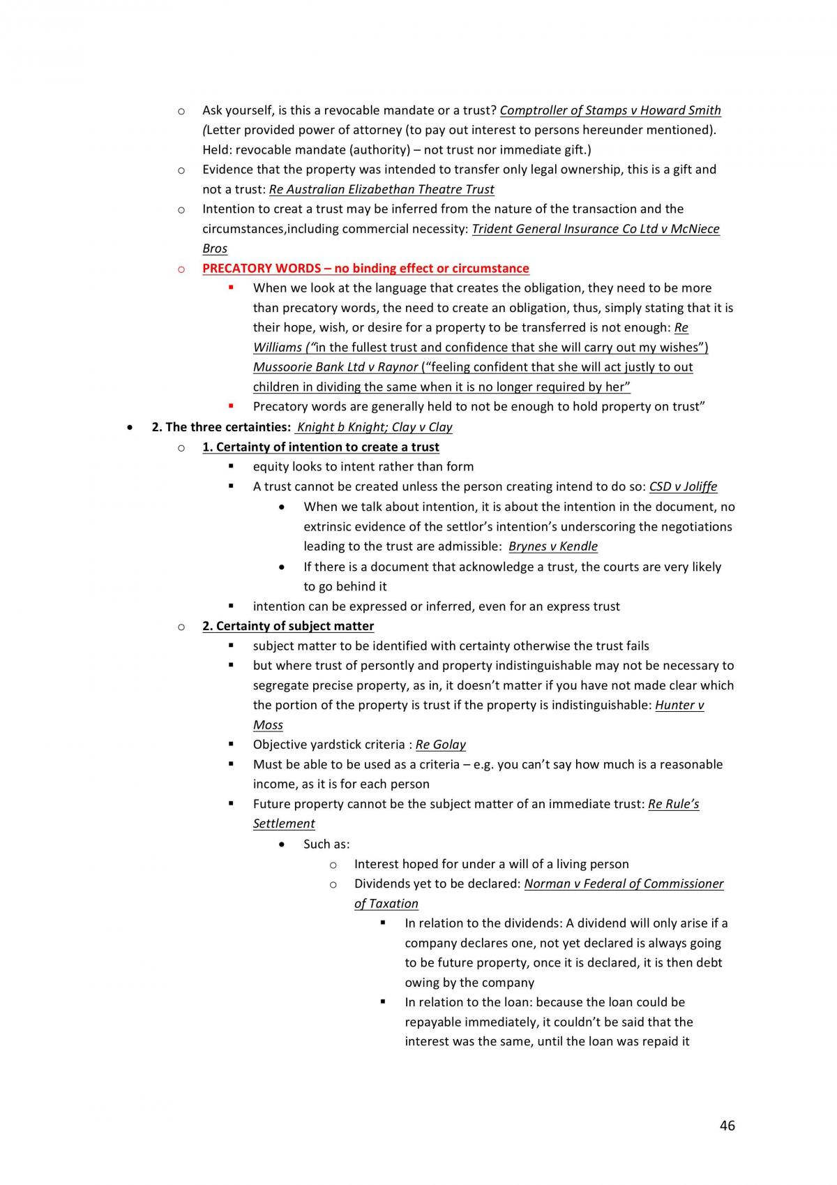 Complete Exam Notes for LLB205 - Equity and Trusts  - Page 46