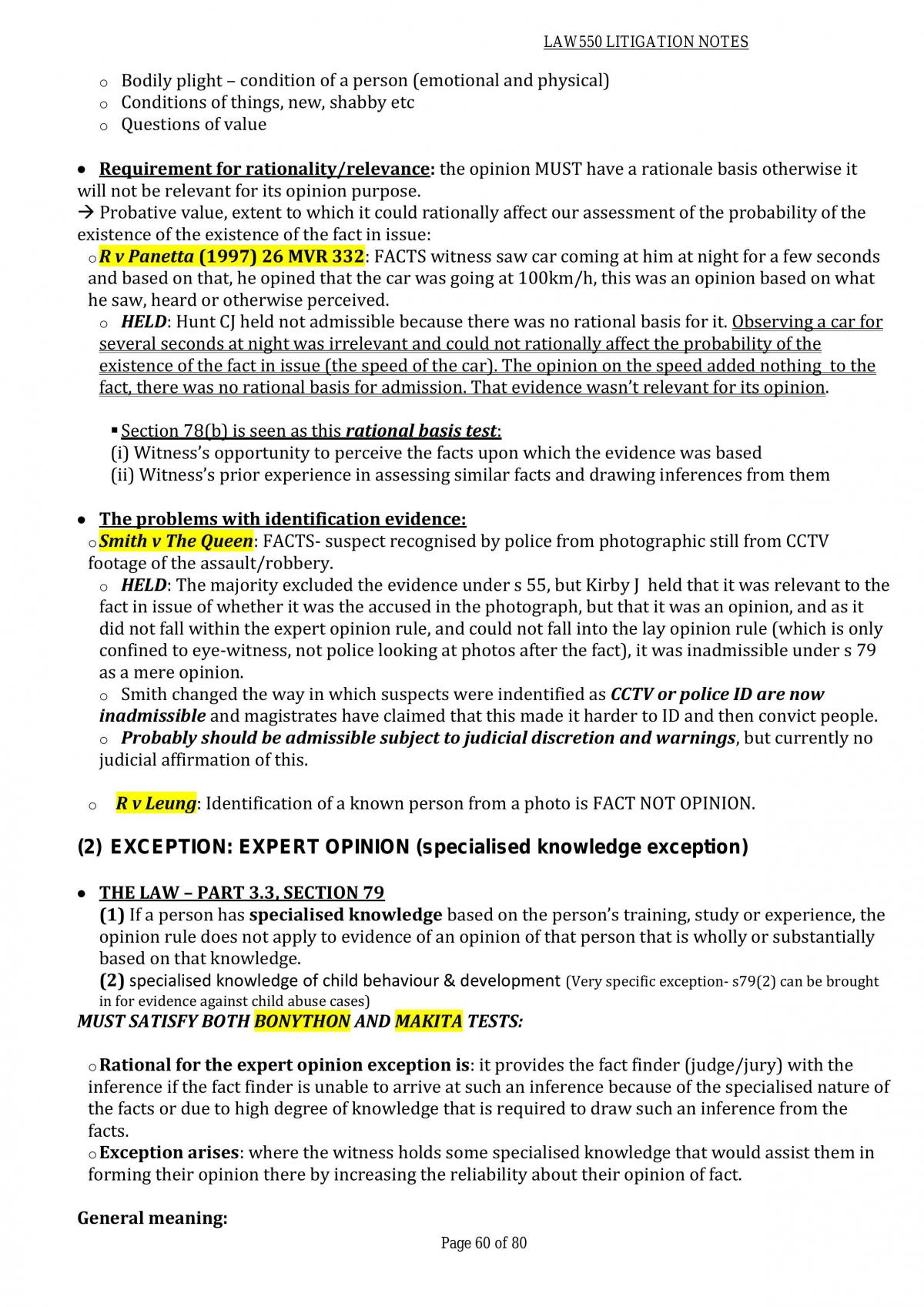 Litigation Notes (Evidence) - Page 60