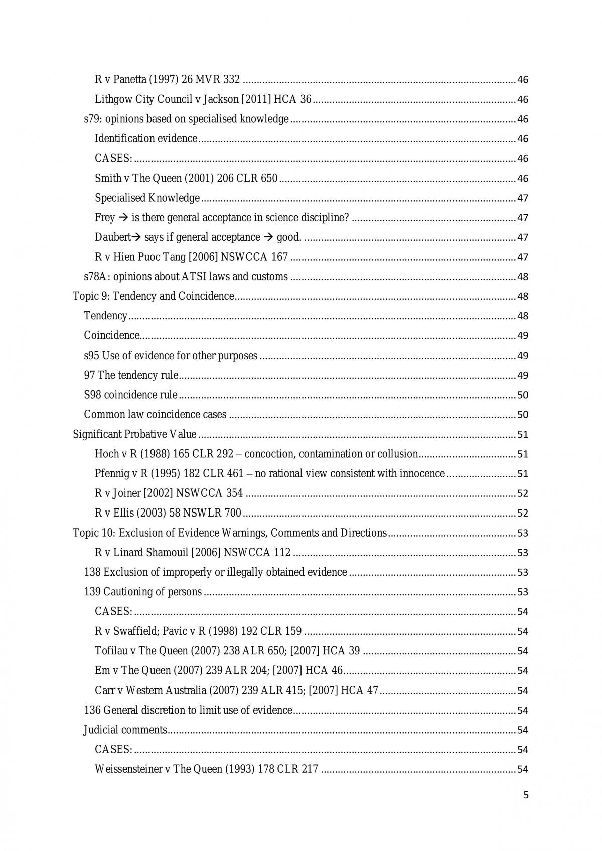 Exam Notes for Evidence and Criminal Procedure - Page 5