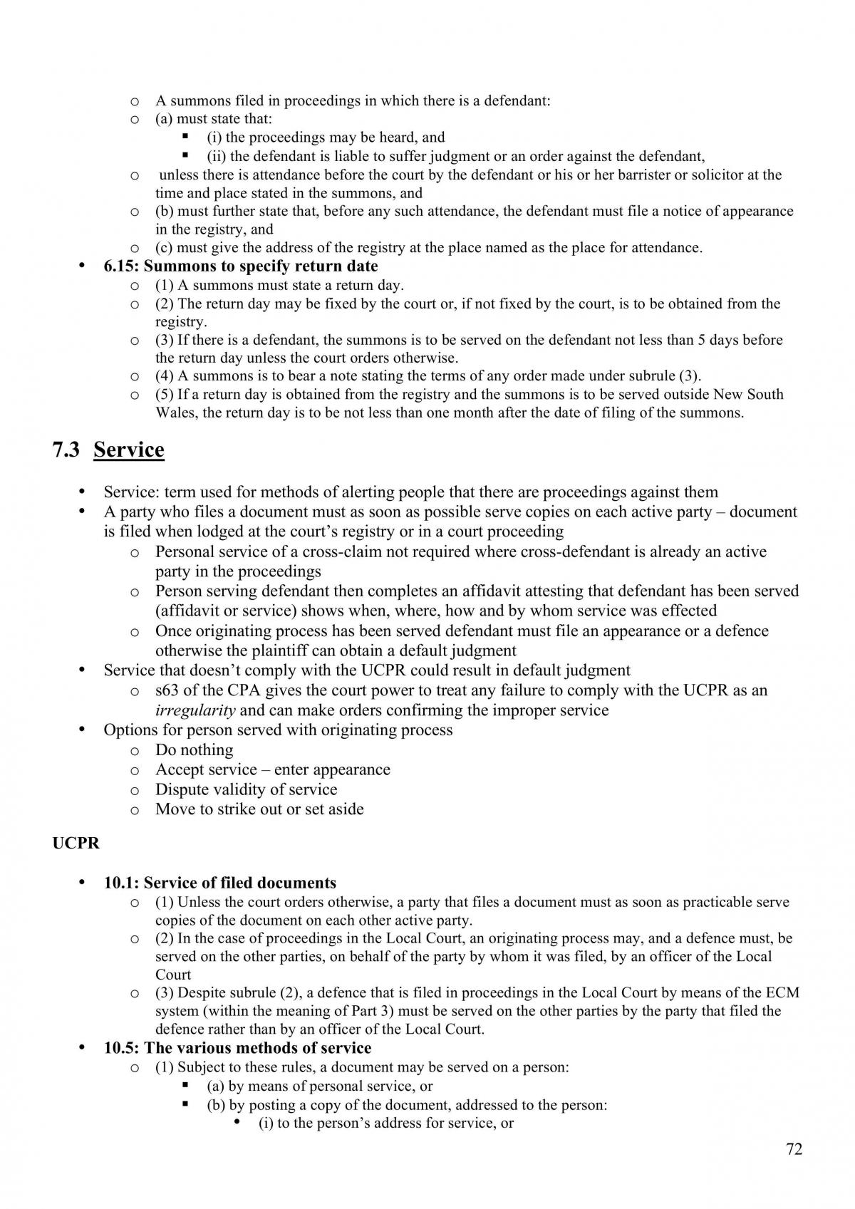 Civil and Criminal Procedure Notes - Page 73