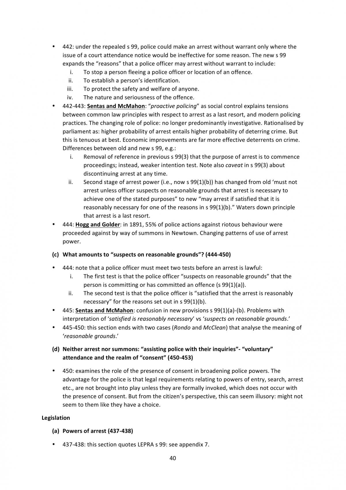 Crime and the Criminal Process Course Notes - Page 40