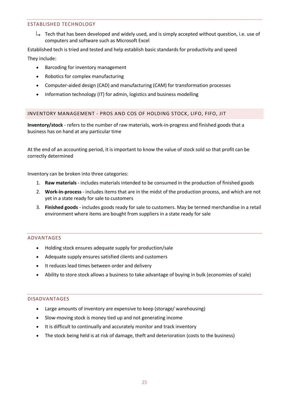 Operations Study Guide - Business Studies - Page 25