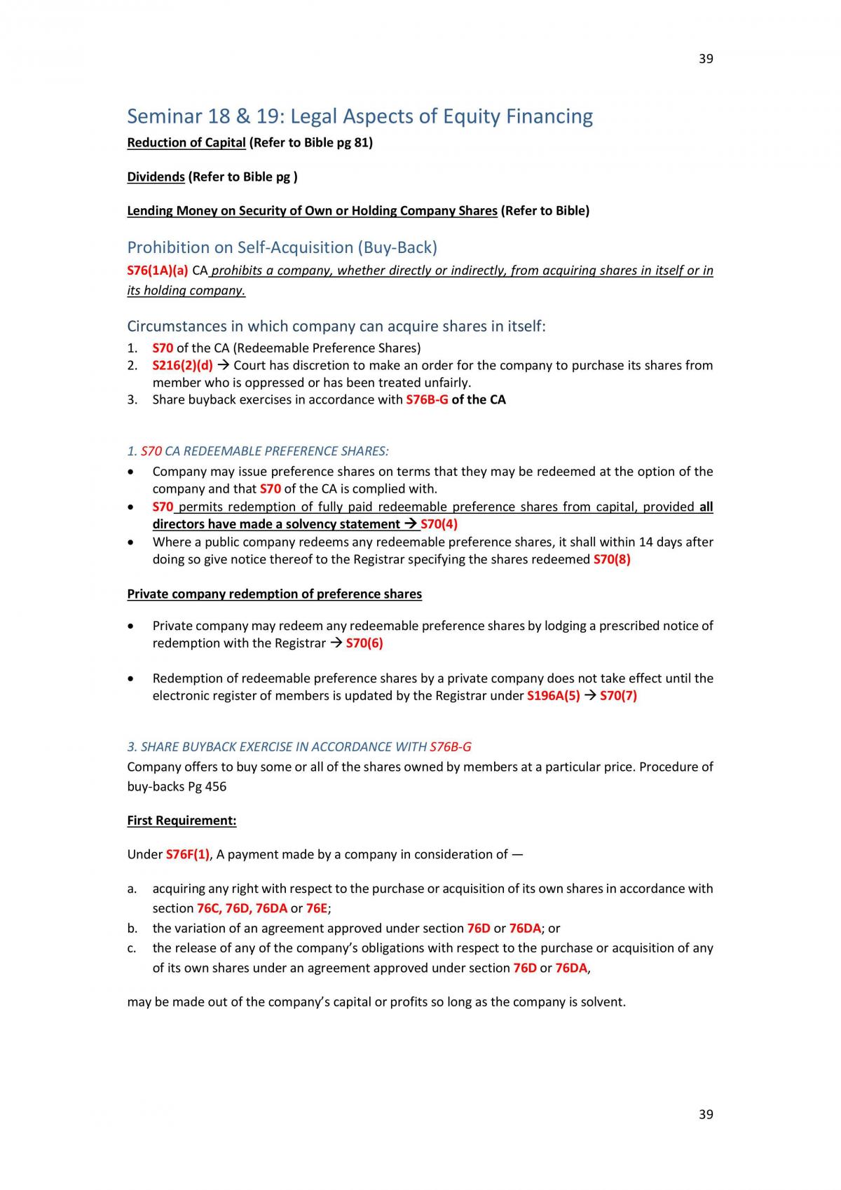 AC3203 Company Law and Corp Governance full notes - Page 39