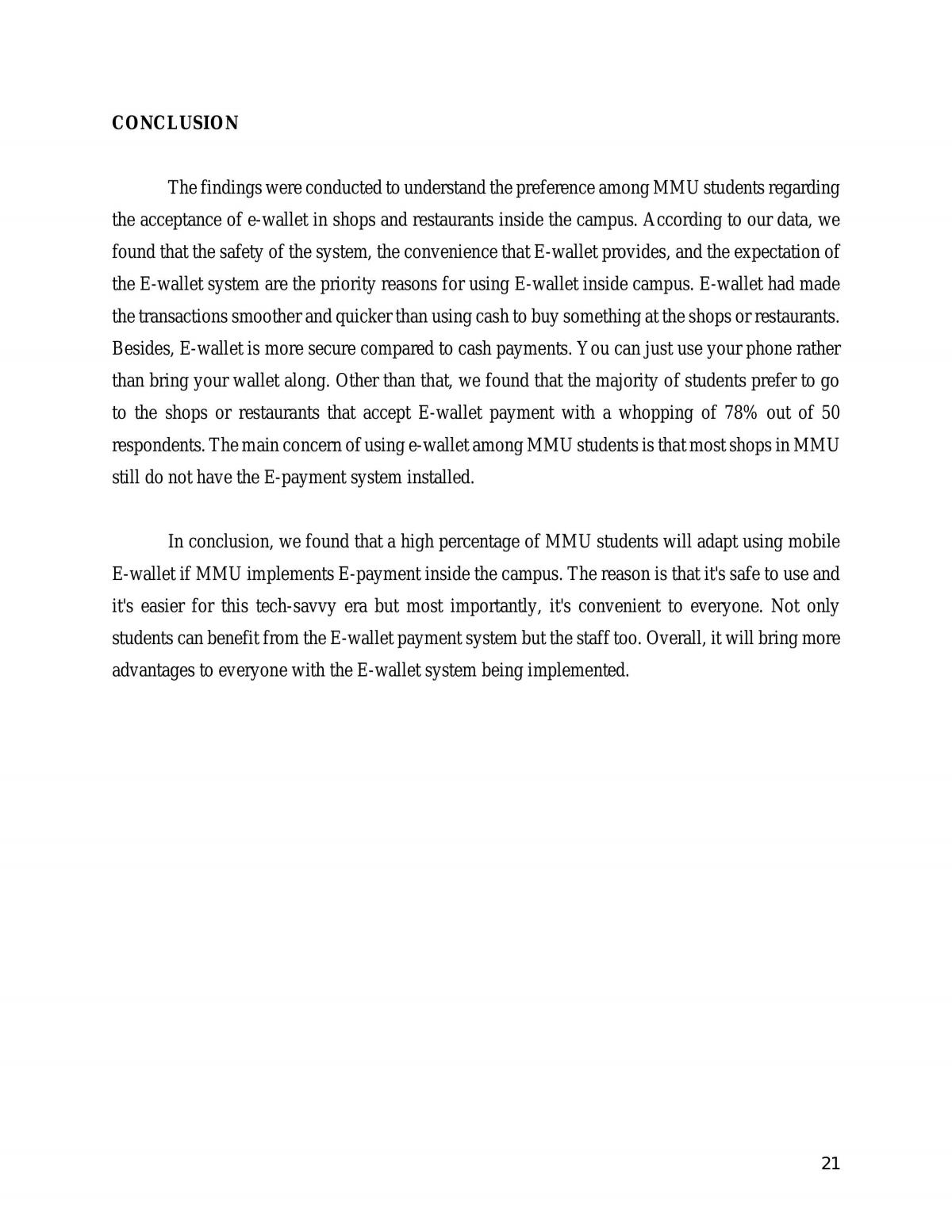 Report on MMU Student's Preferred Payment Method - Page 21