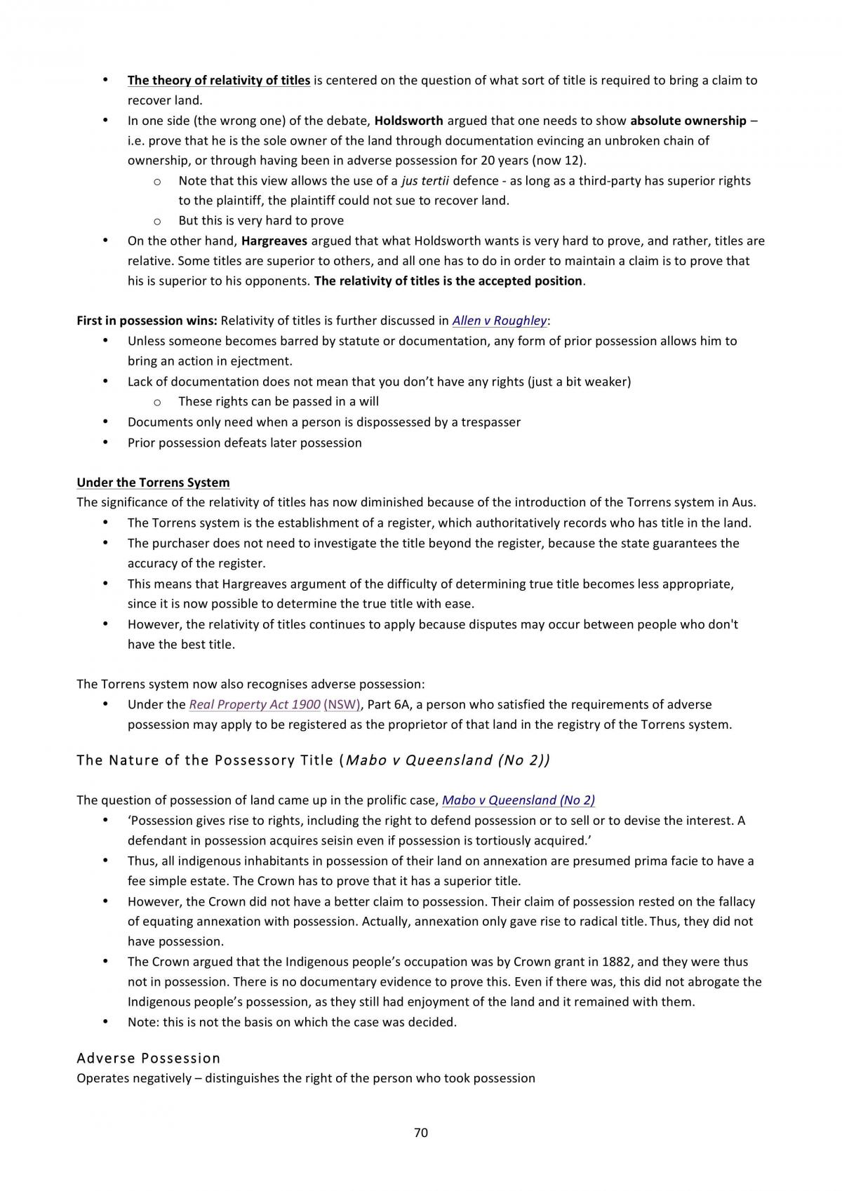 Complete set of notes for LAWS1150 - Page 70