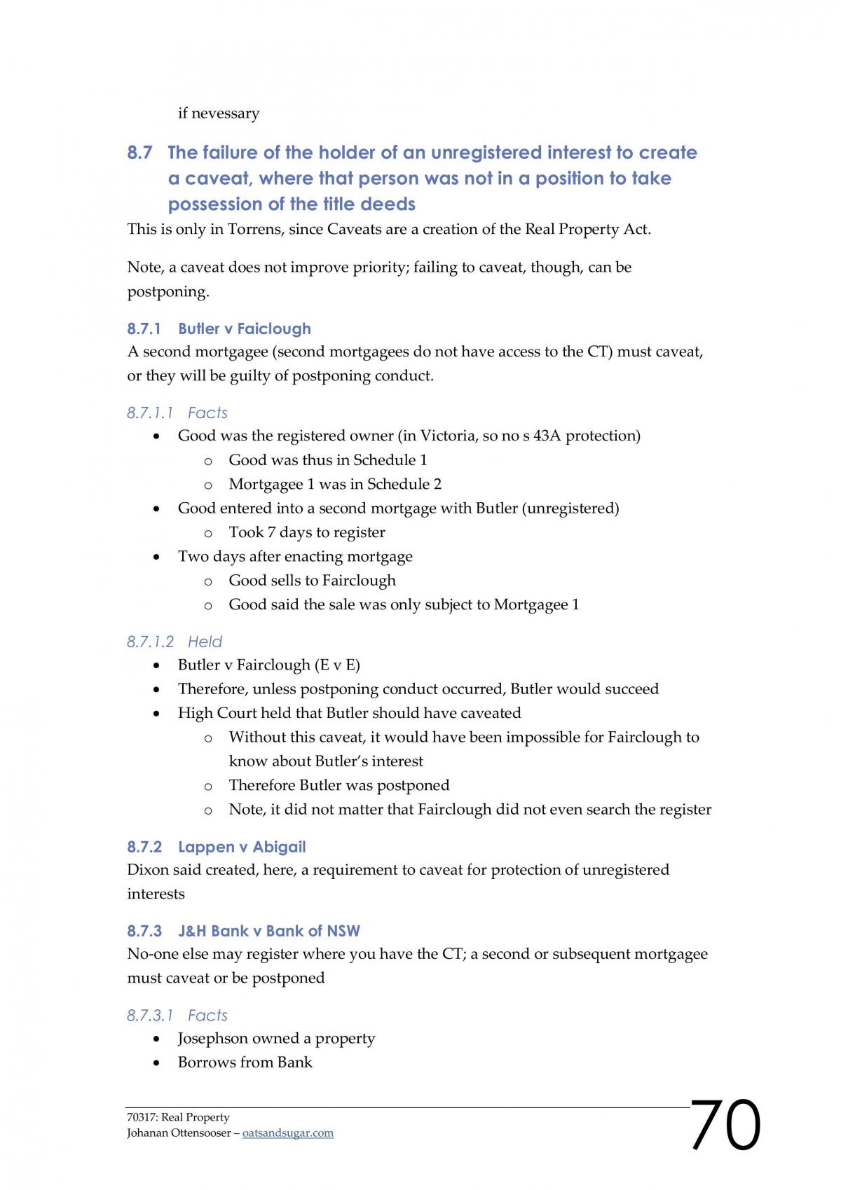 Property Law notes - Page 70