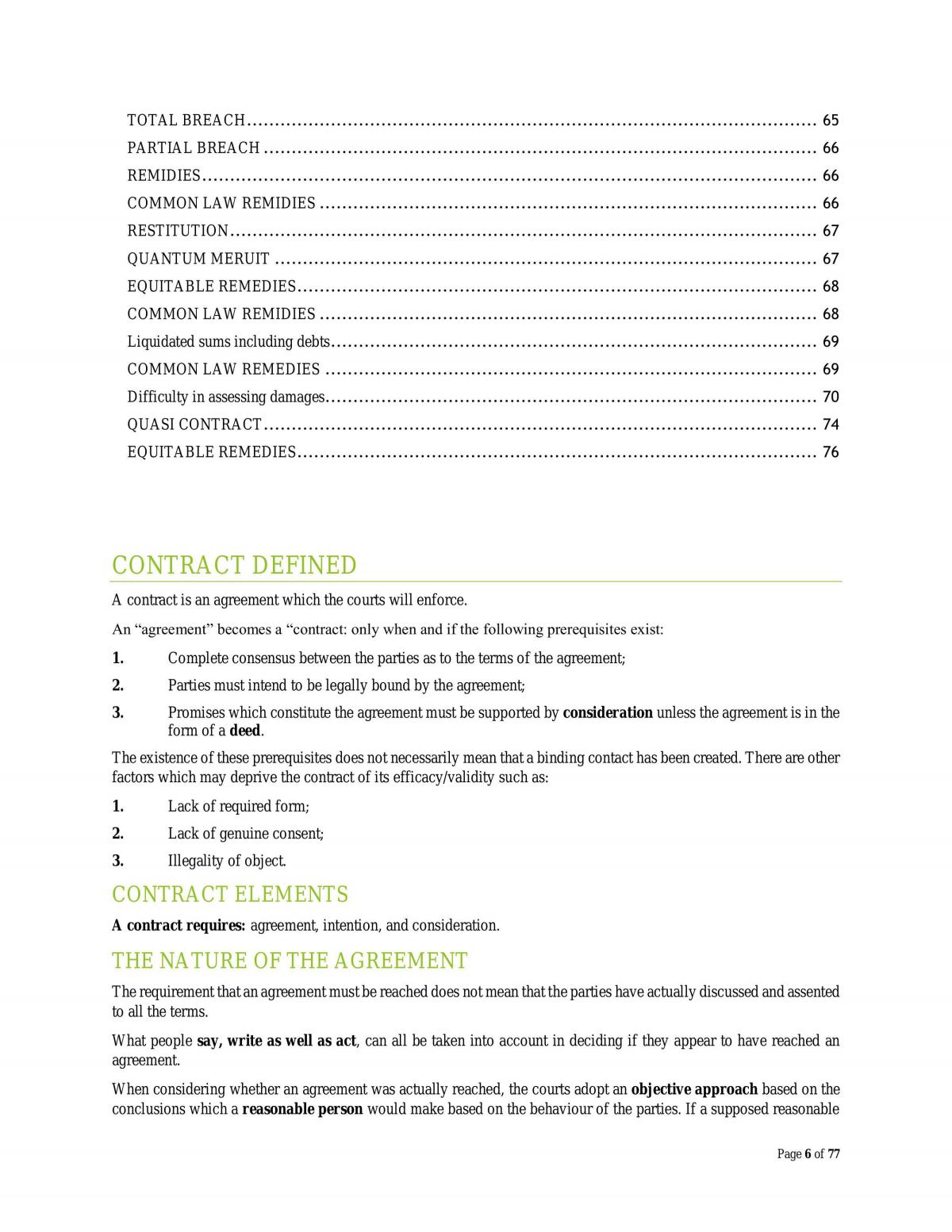 Comprehensive Contract Law Notes - Semester 1 2015 - Page 6