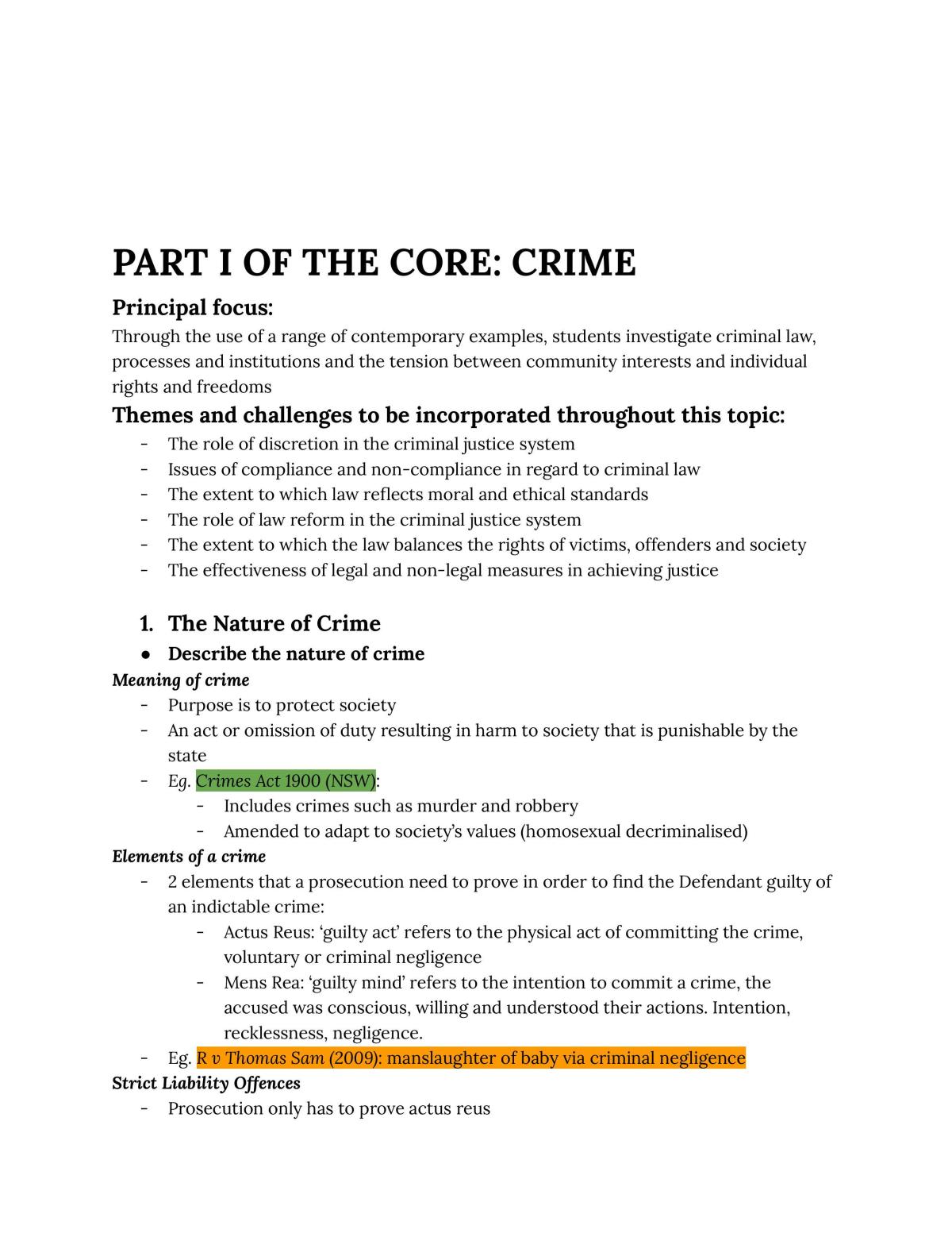 legal studies crime essay questions