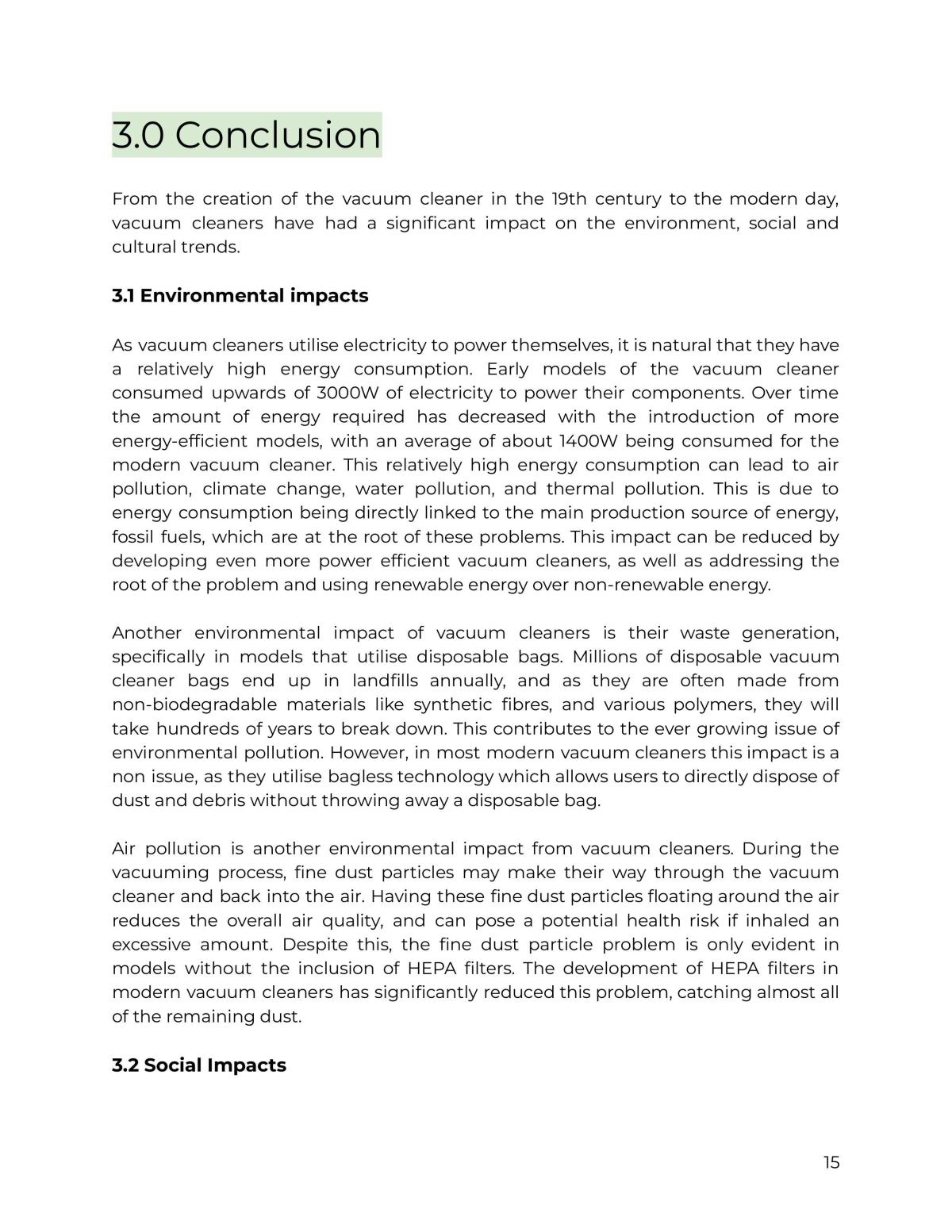 Vacuum Cleaner Engineering Report Assessment - Year 11 - Page 16