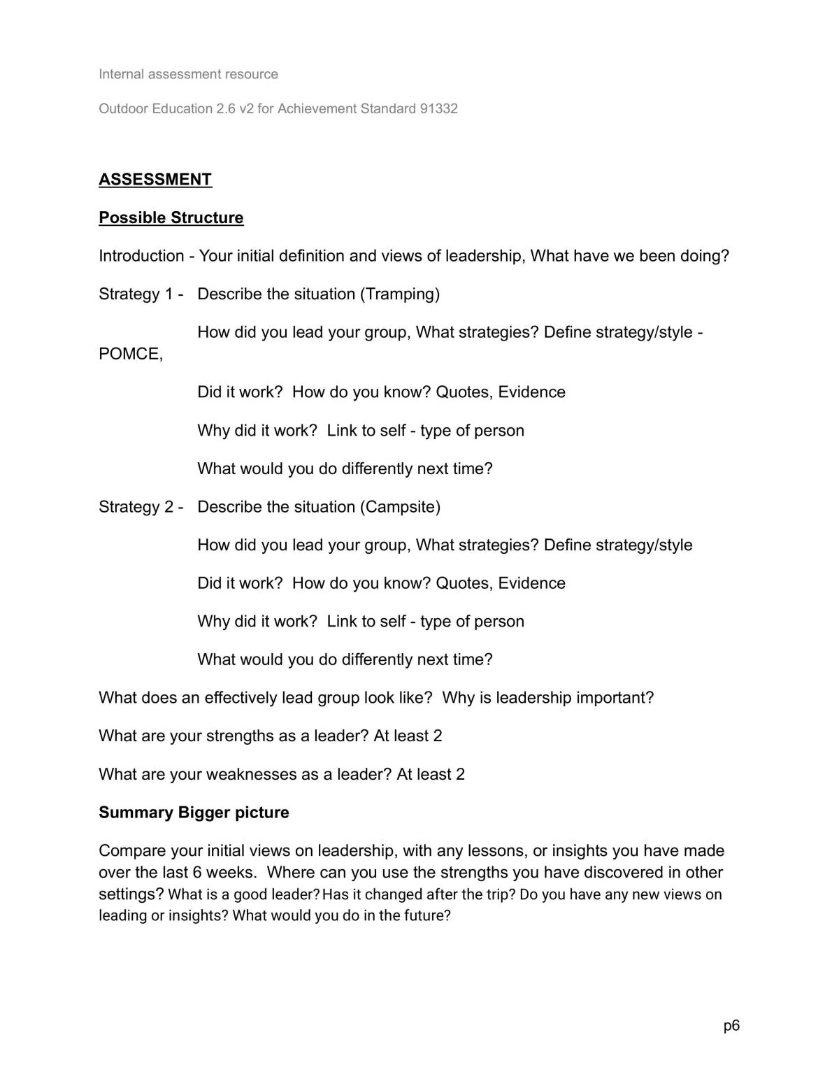 Level 2 Outdoor Education 91332  - Page 6
