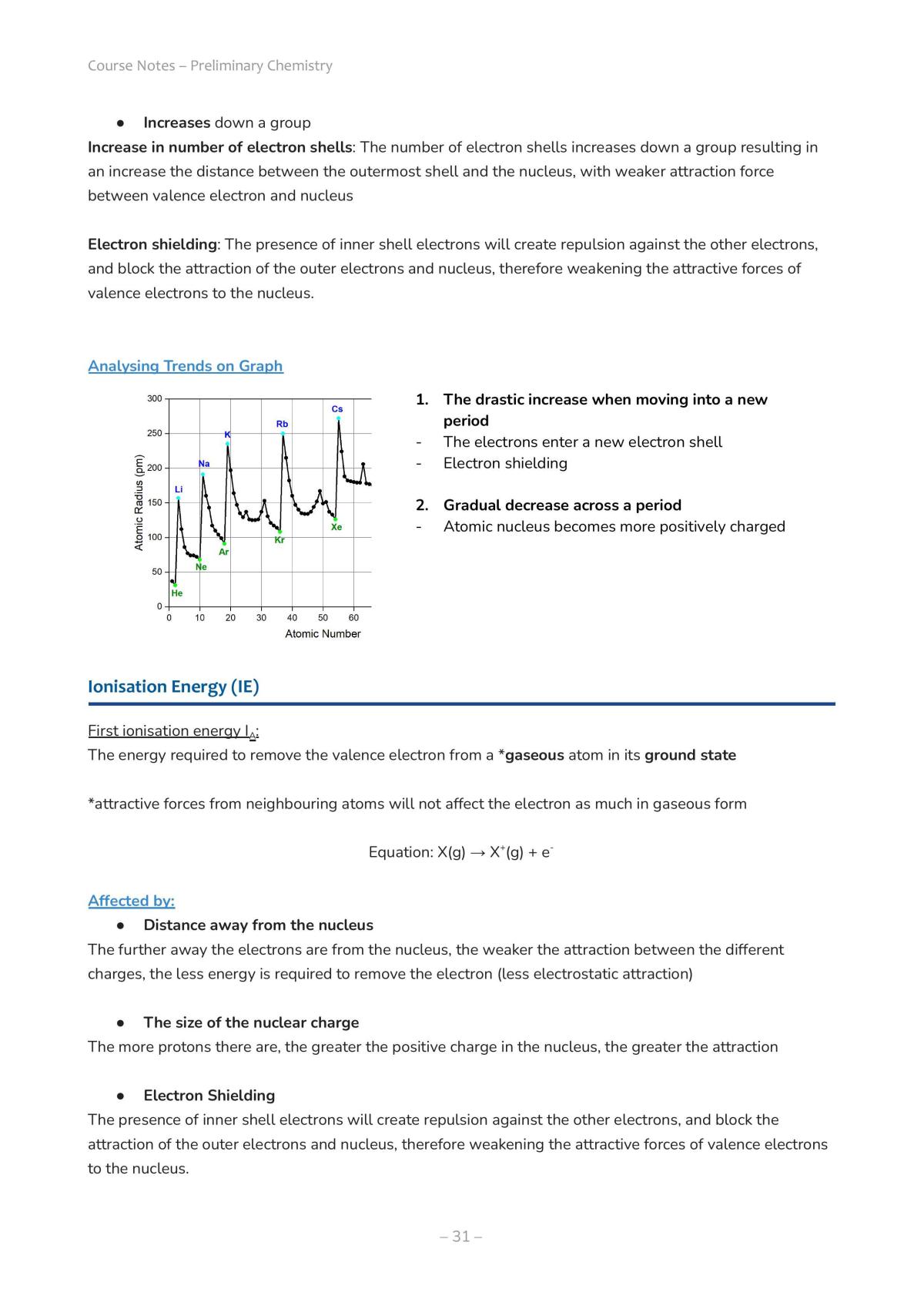 HSC Year 11 Chemistry – Complete Notes *sorted by syllabus dot points - Page 31