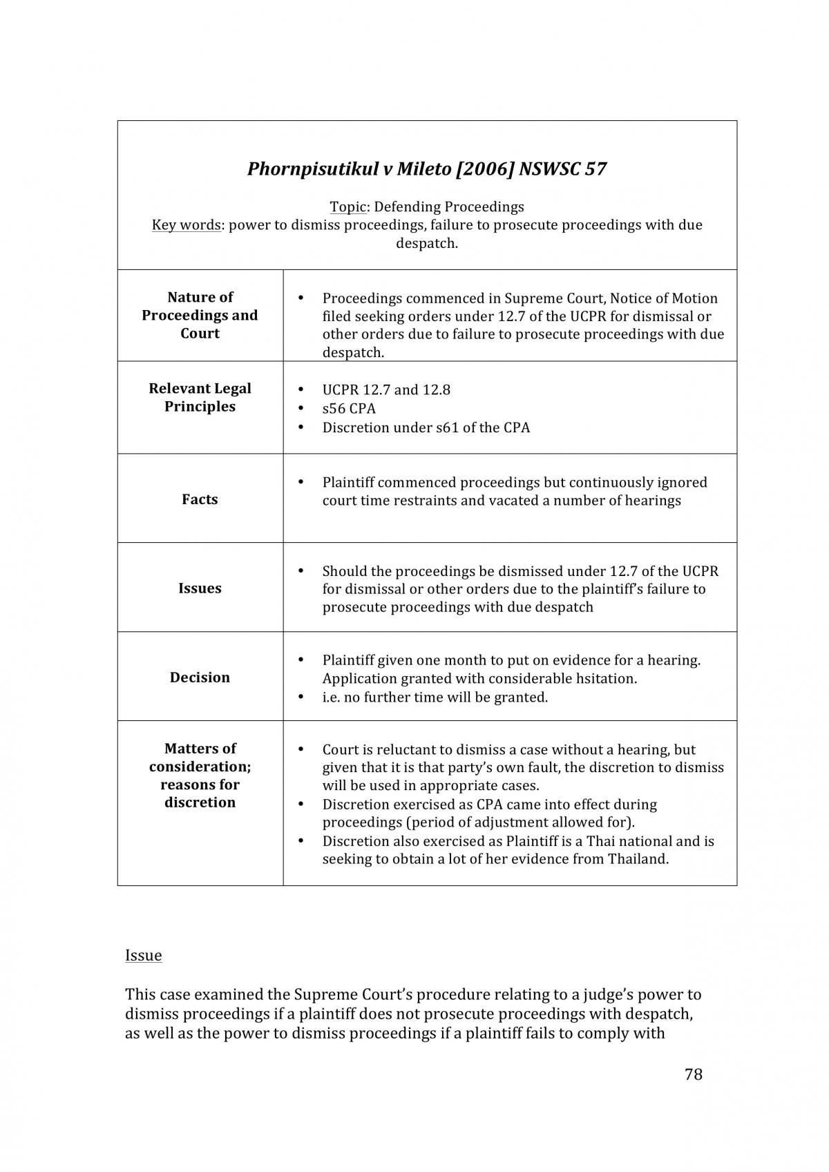 Civil Practice Case Exam Note - Page 78