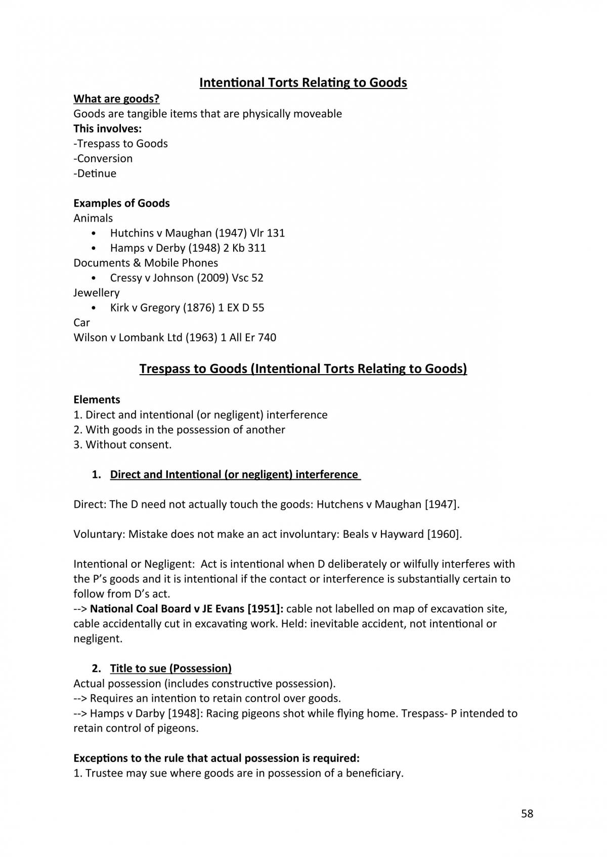 Torts Full Exam Notes - Page 58
