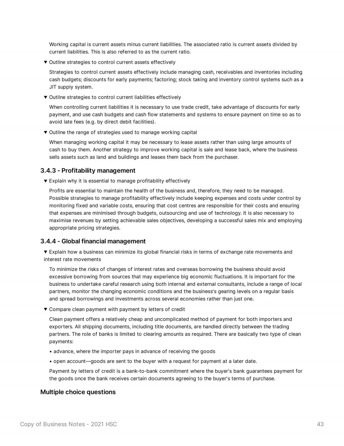 Business Notes - 2021 HSC - Page 43