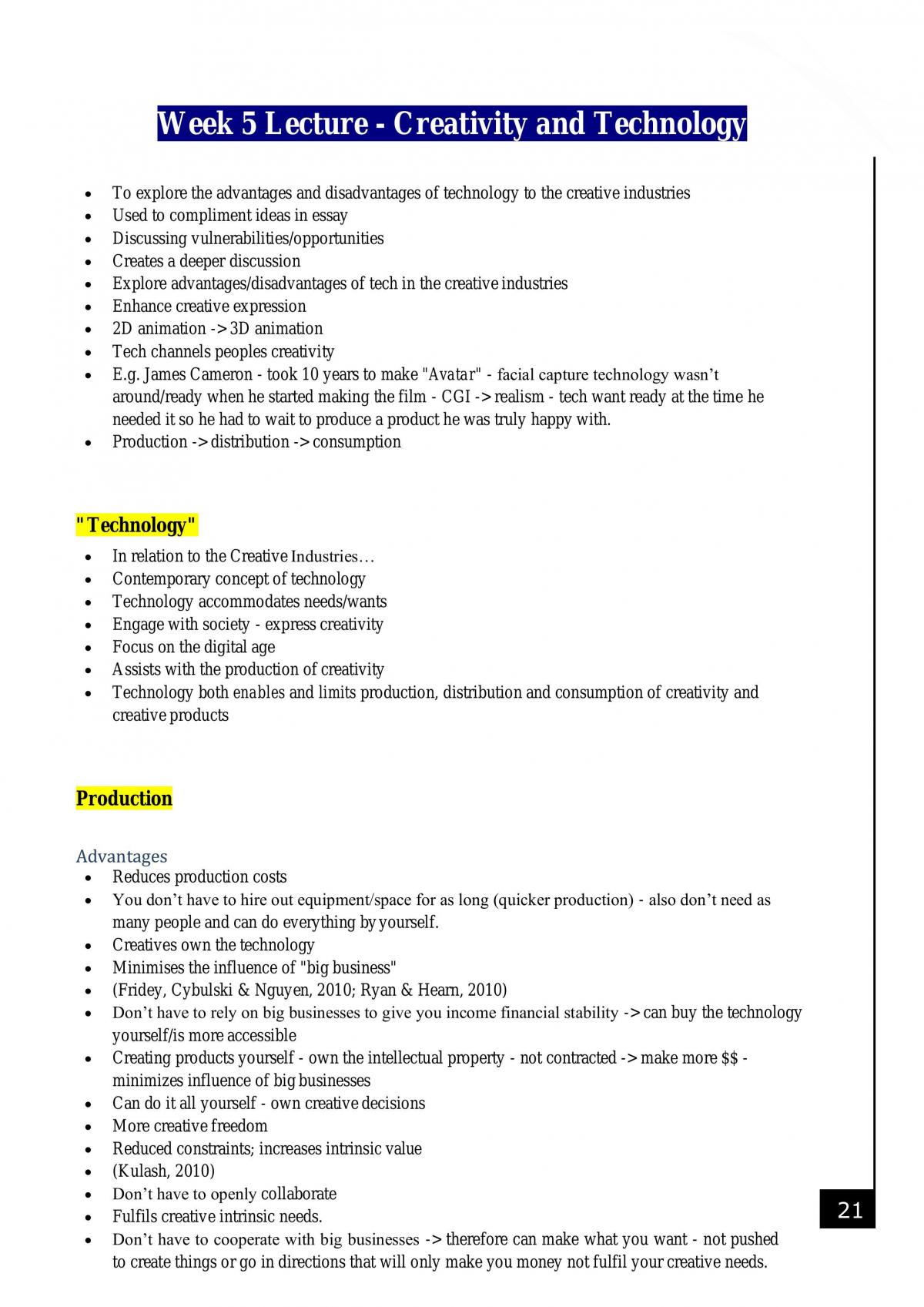 All Lecture Content Notes (Including page number for readings) - Page 21