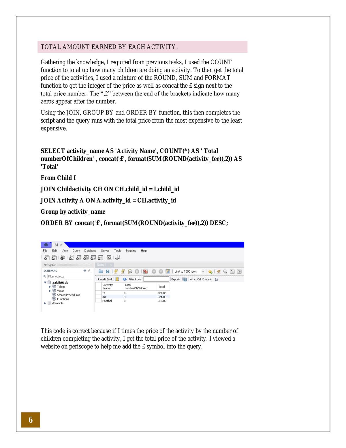 Introduction to Database Technology Report - Page 0