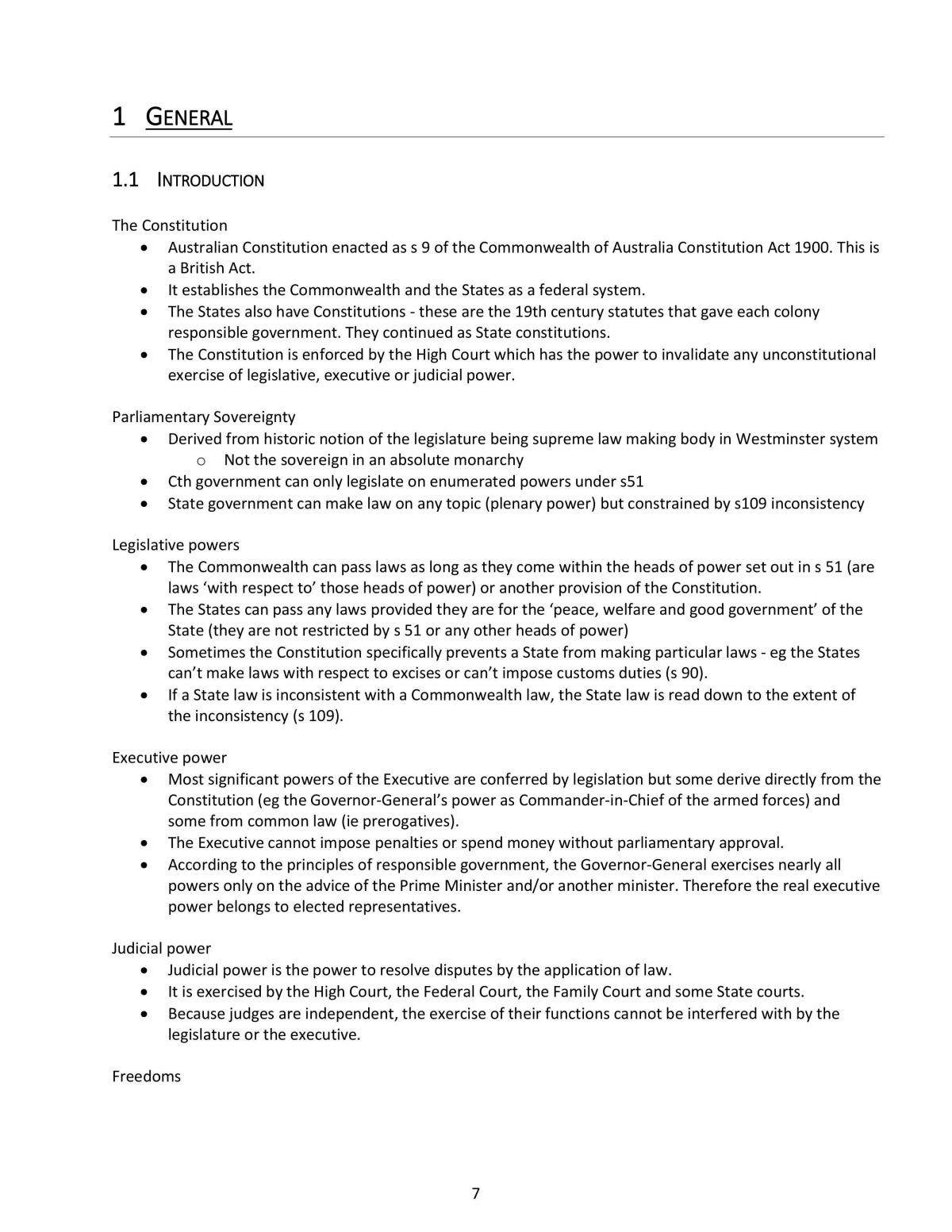 Australian Constitutional Law Notes - Page 7