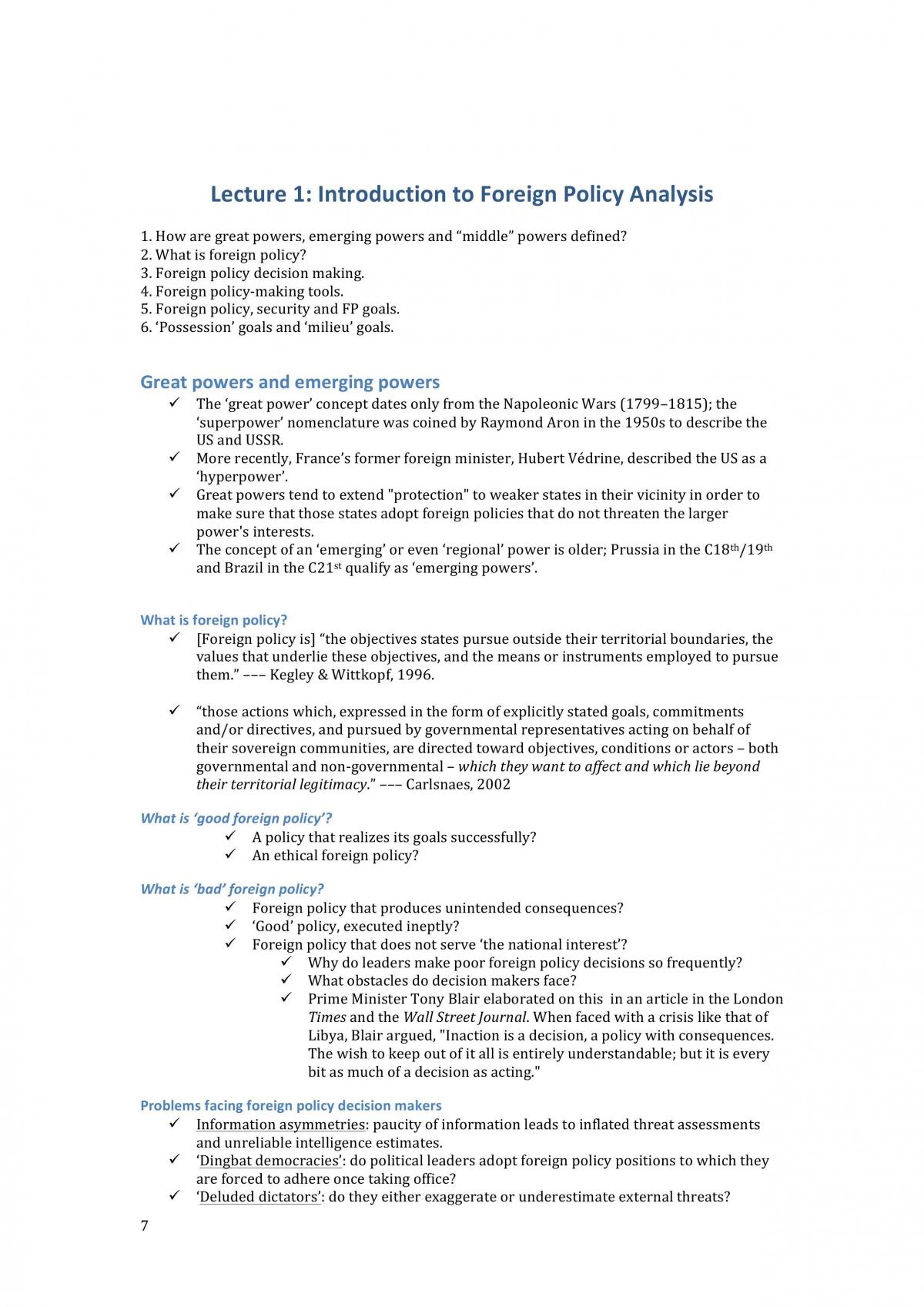 Foreign Policy Exam notes - Page 7