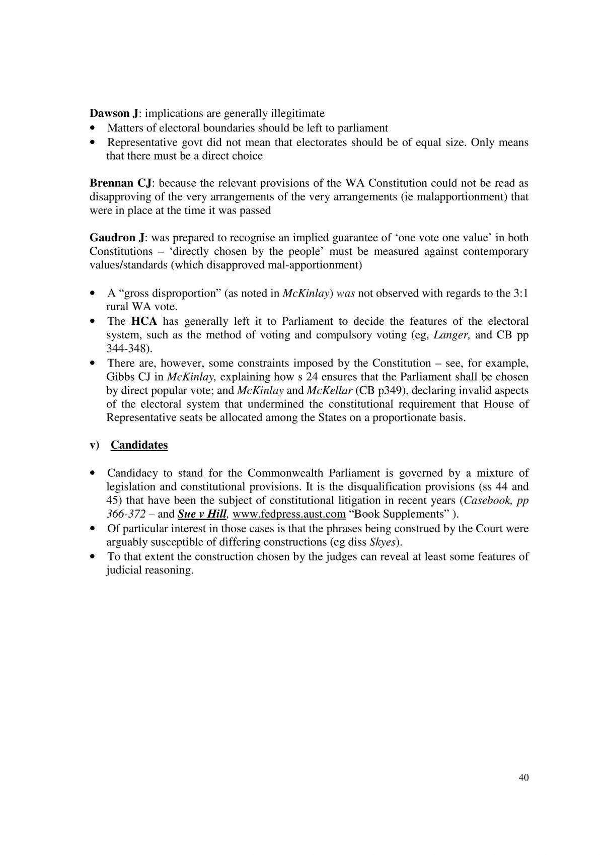 Australian Public Law study notes - Page 40