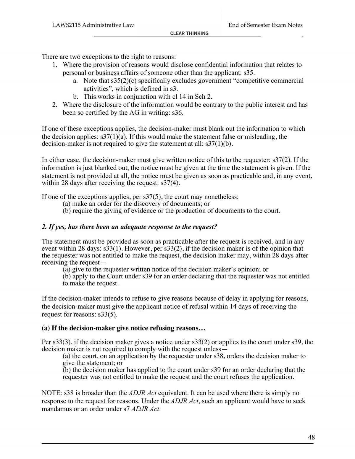 final notes for administrative law - Page 48