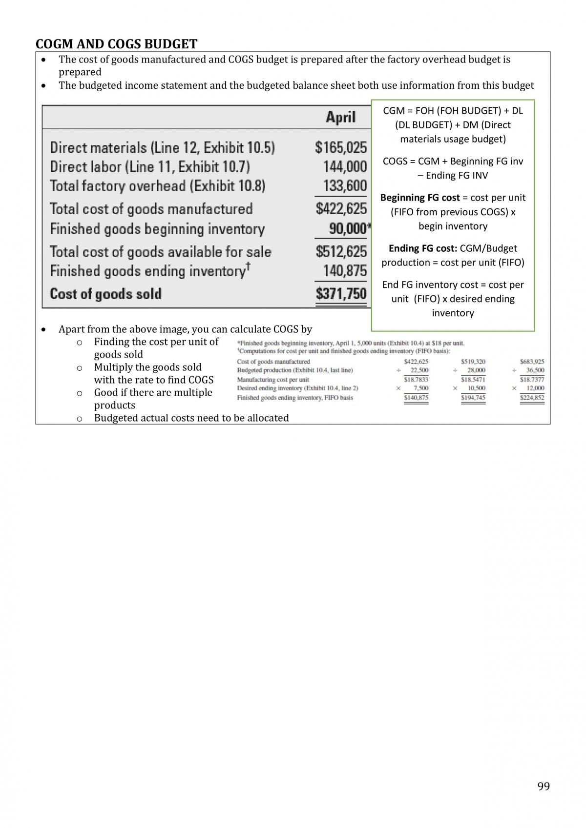 AC2105 Accounting for Decision Making & Control Notes - Page 99