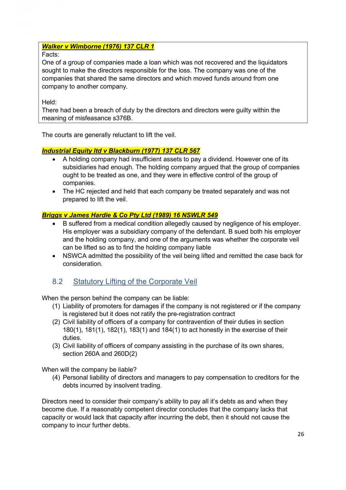 Corporations Law - LAW251 - Page 26