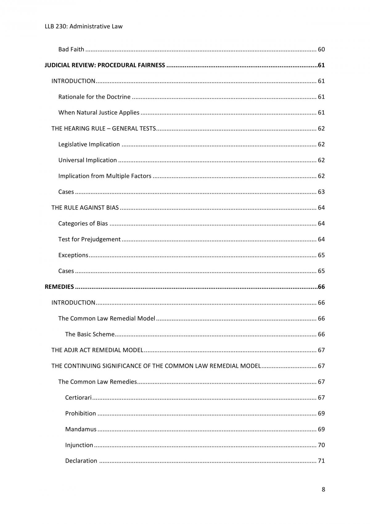 LLB230 Admin Law Exam Notes - Page 8