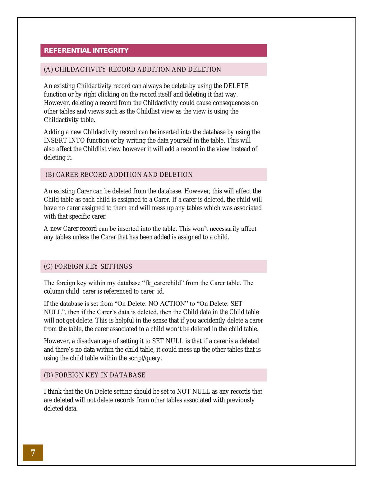 Introduction to Database Technology Report - Page 0